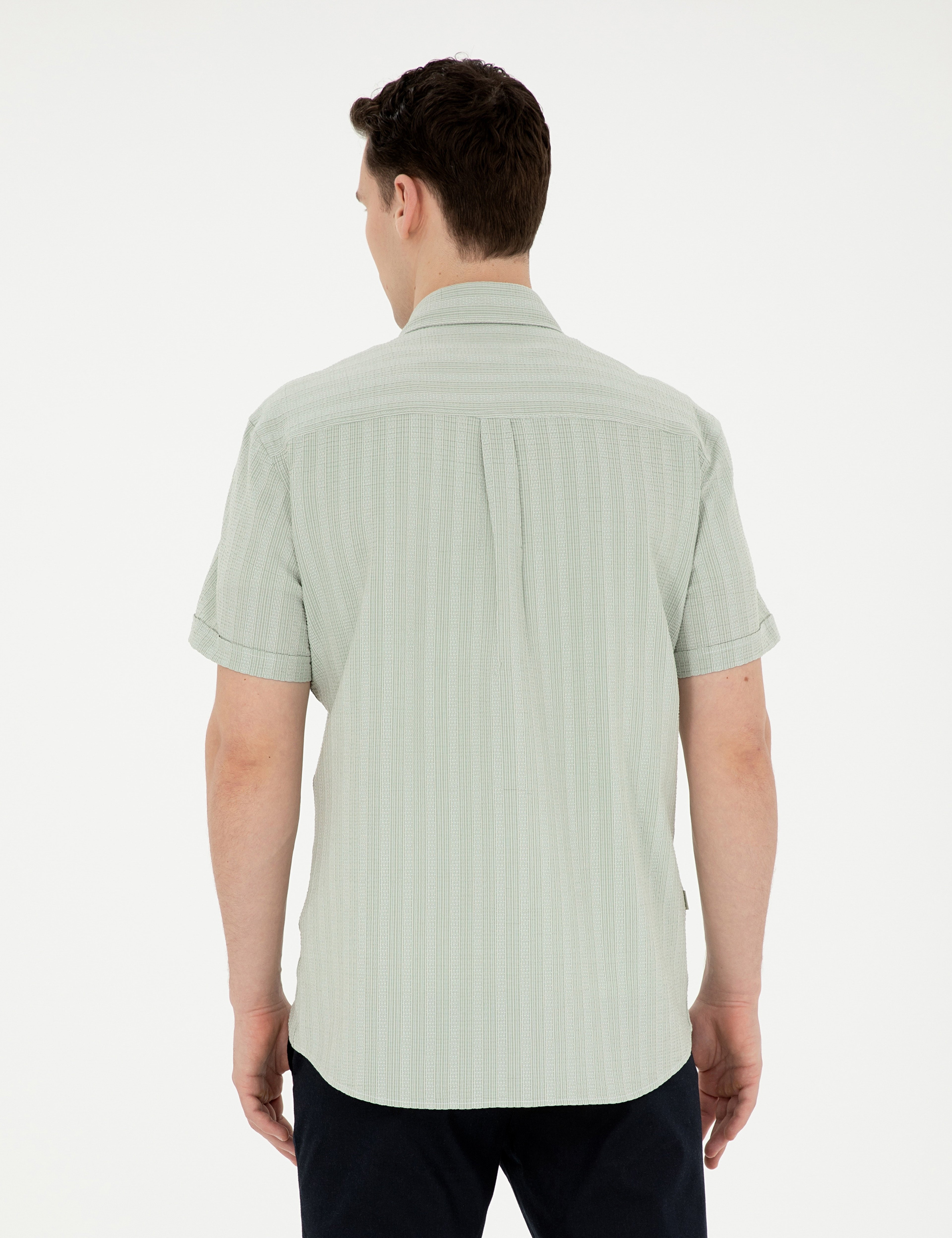 Yeşil Regular Fit Kısa Kollu Gömlek
