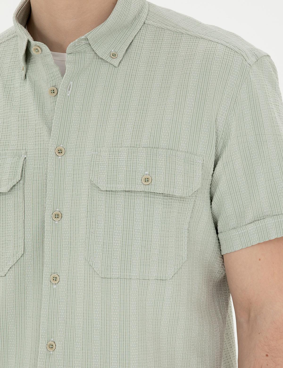 Yeşil Regular Fit Kısa Kollu Gömlek - 50283502019