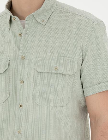 Yeşil Regular Fit Kısa Kollu Gömlek - 50283502019