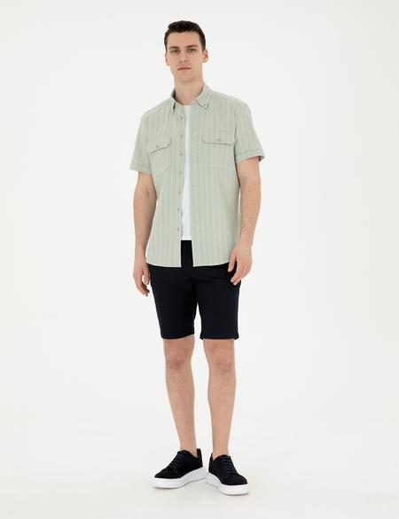 Yeşil Regular Fit Kısa Kollu Gömlek - 50283502019