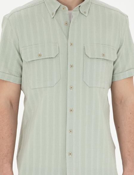 Yeşil Regular Fit Kısa Kollu Gömlek - 50283502019