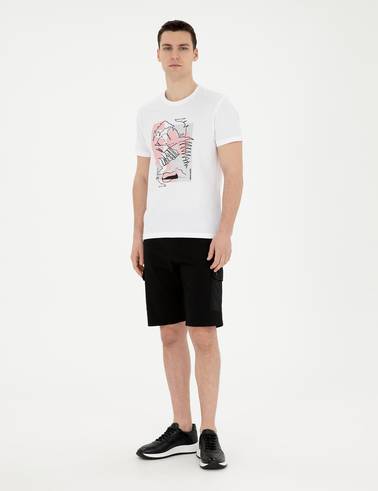 Siyah Regular Fit Örme Şort