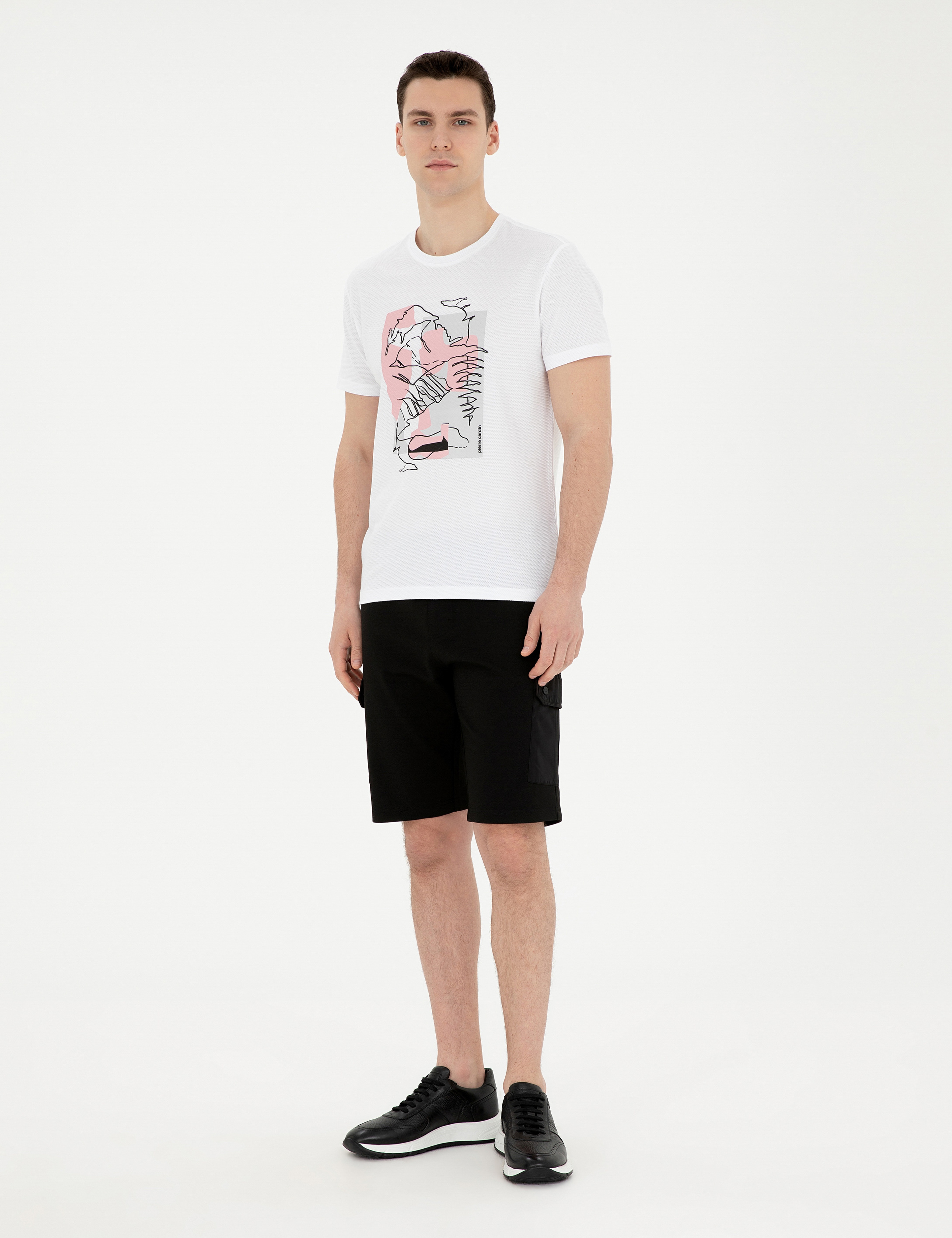 Siyah Regular Fit Örme Şort - Image 3