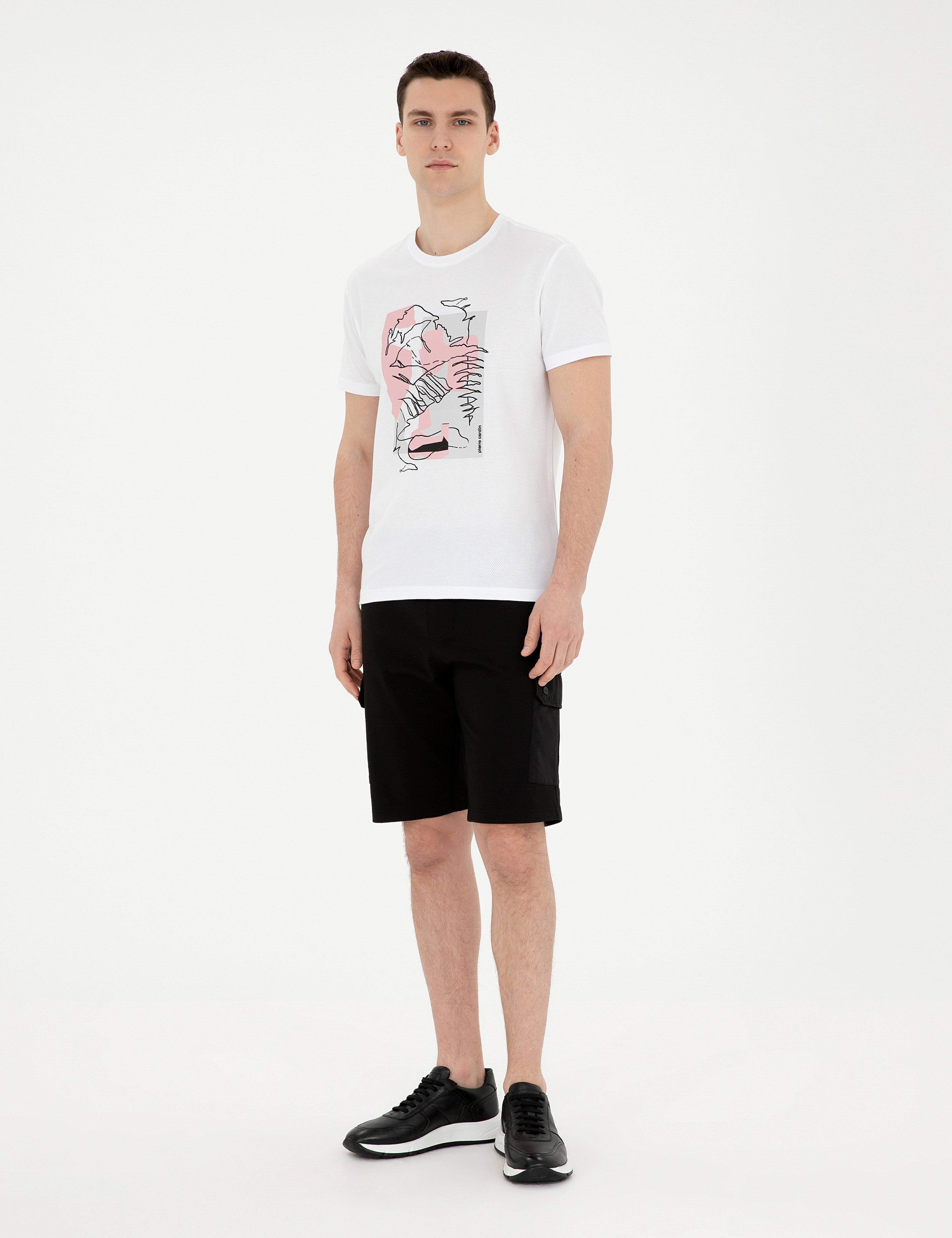 Siyah Regular Fit Örme Şort