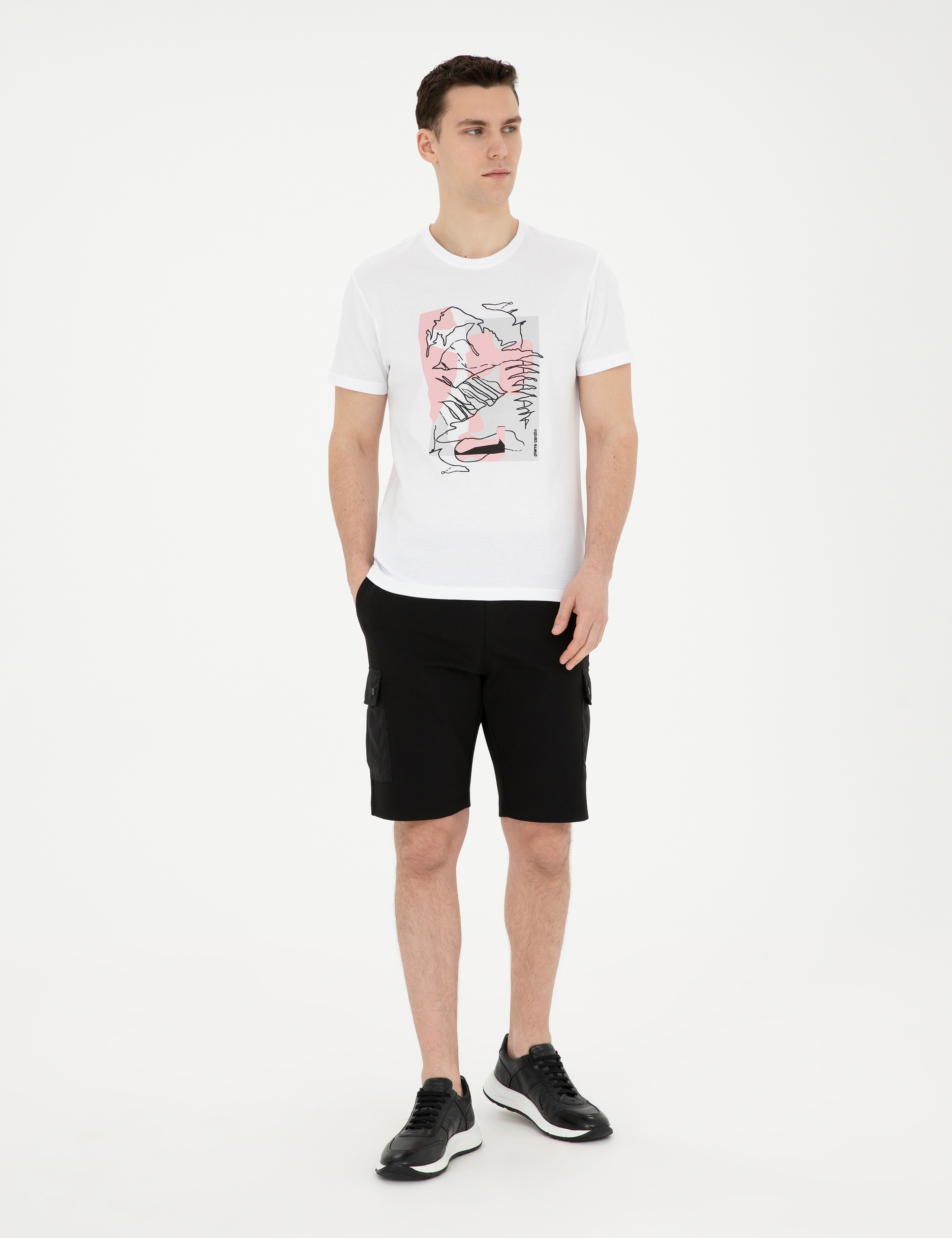Siyah Regular Fit Örme Şort