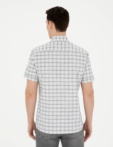 Gri Regular Fit Kısa Kollu Gömlek