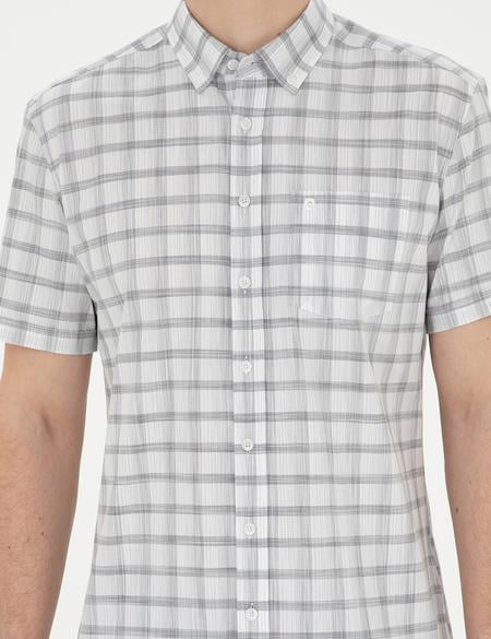 Gri Regular Fit Kısa Kollu Gömlek - 50288566009