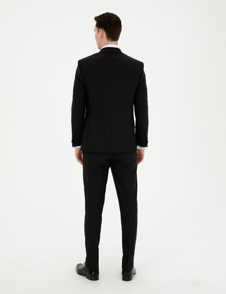 Siyah Ex. Slim Fit Yelekli Smokin - 50288079008