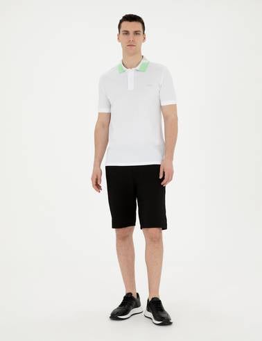 Siyah Regular Fit Örme Şort