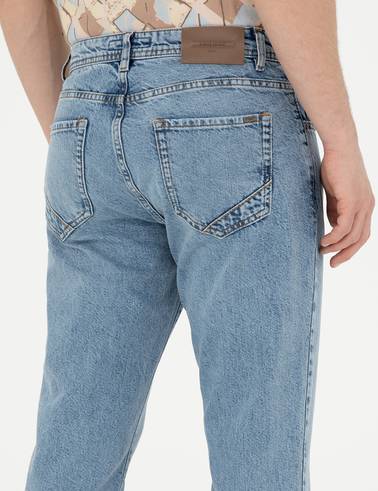Açık Mavi Tapered Fit Jean Pantolon