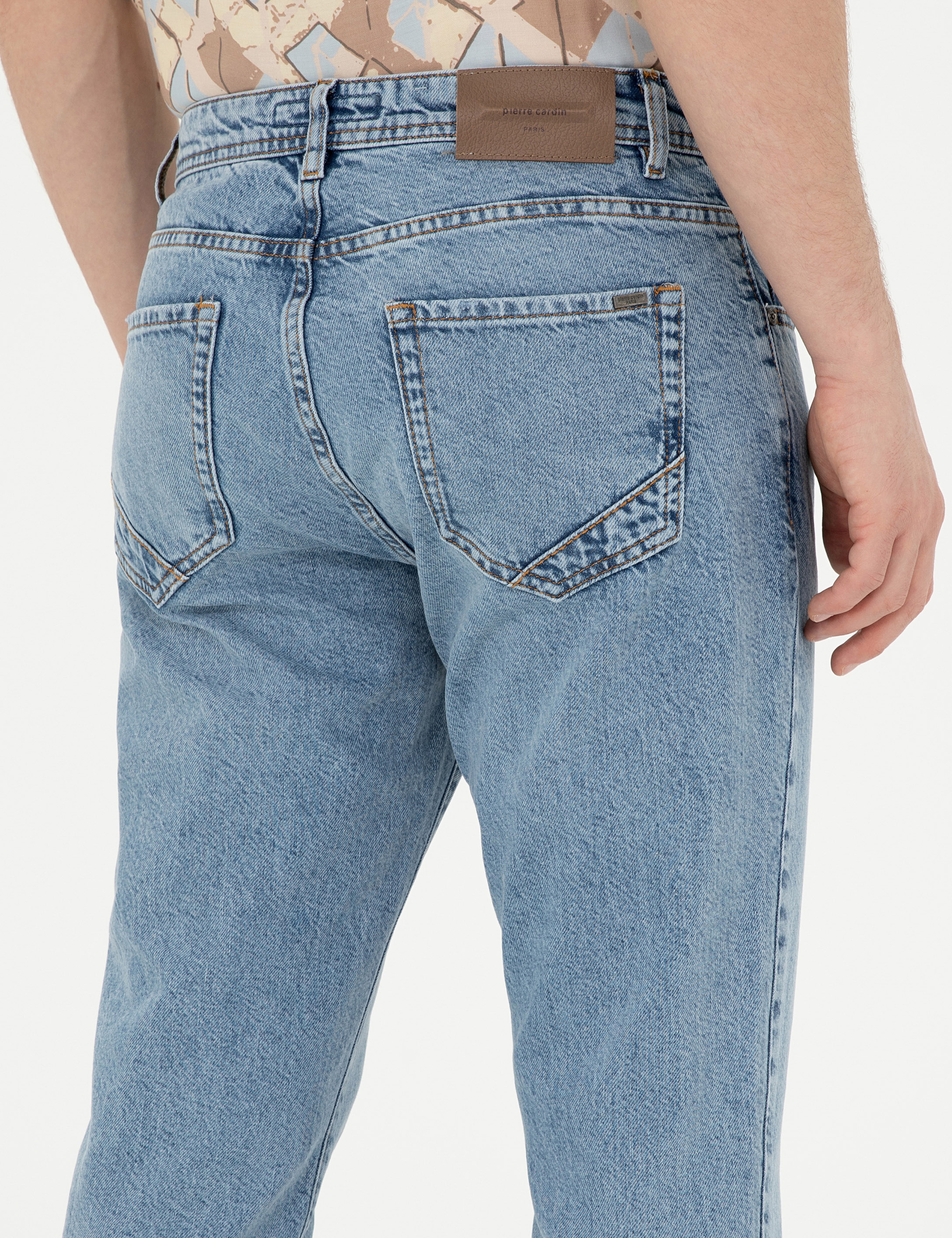 Açık Mavi Tapered Fit Jean Pantolon - Image 7