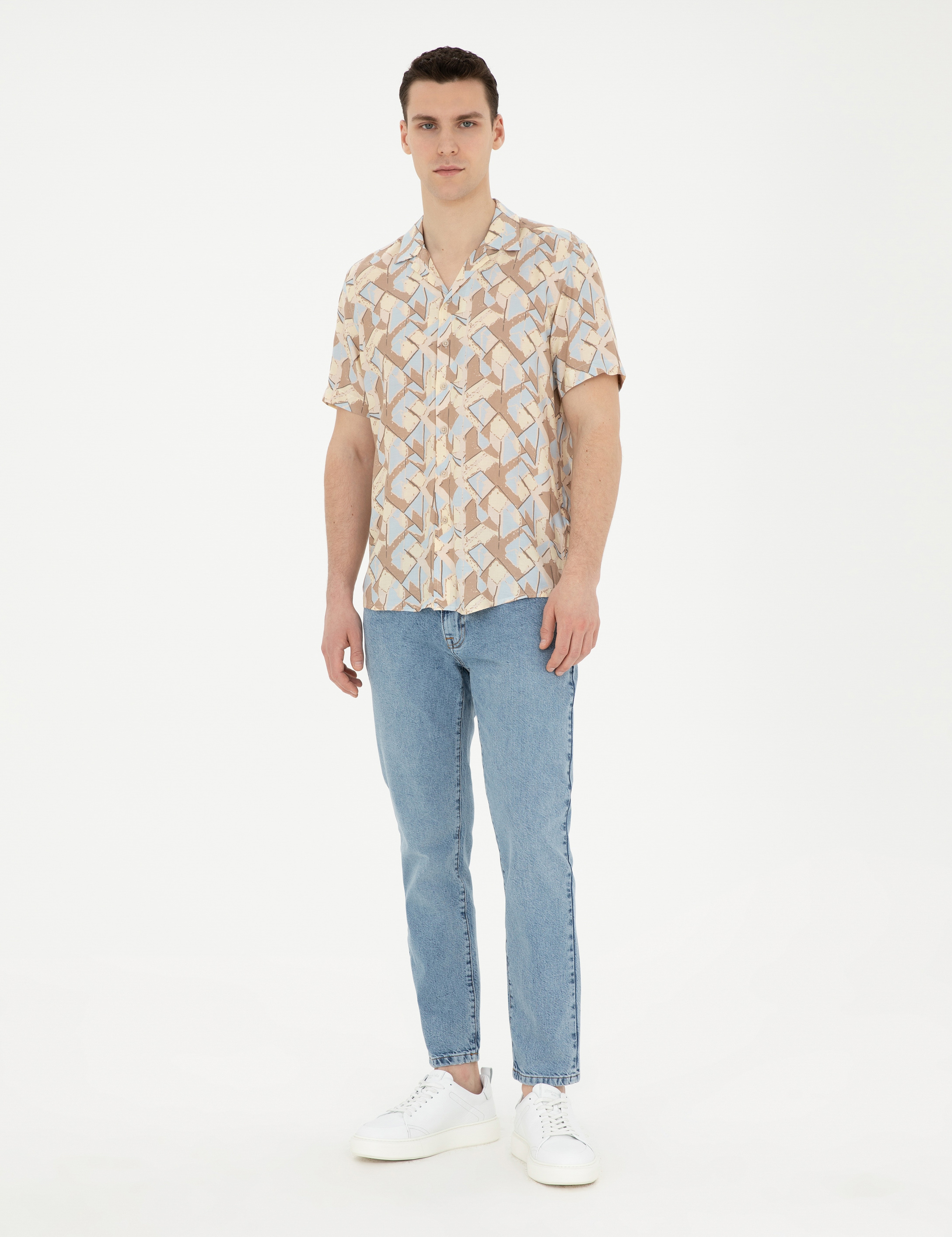 Açık Mavi Tapered Fit Jean Pantolon - Image 3