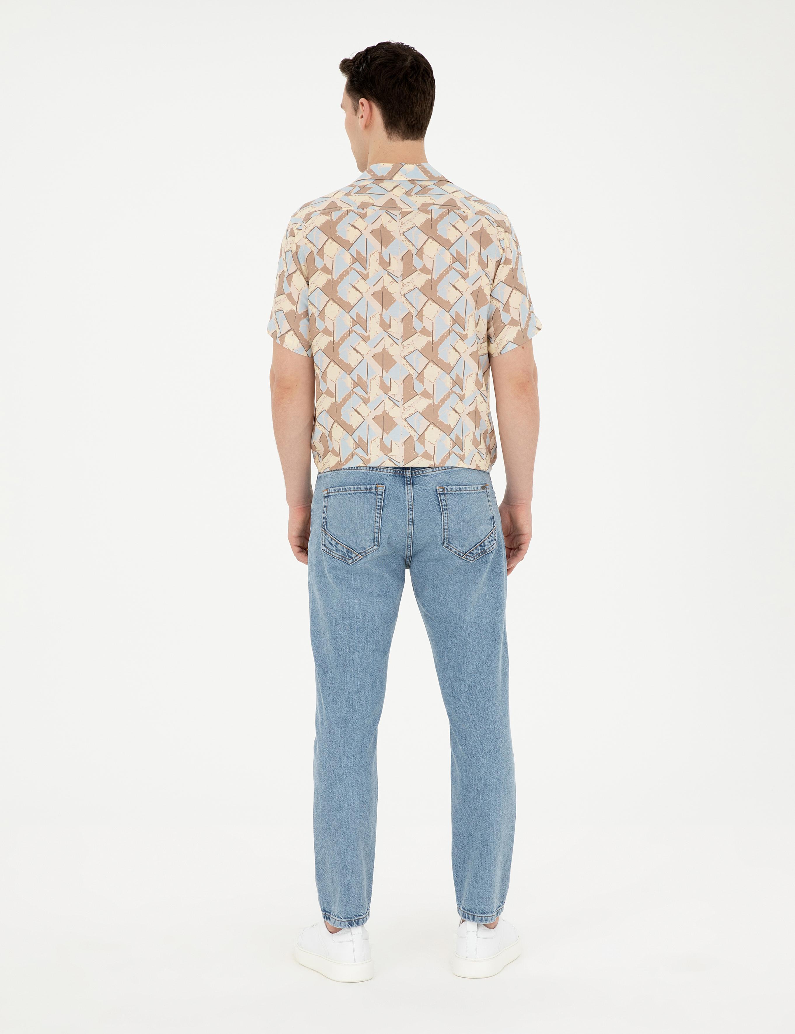 Açık Mavi Tapered Fit Jean Pantolon