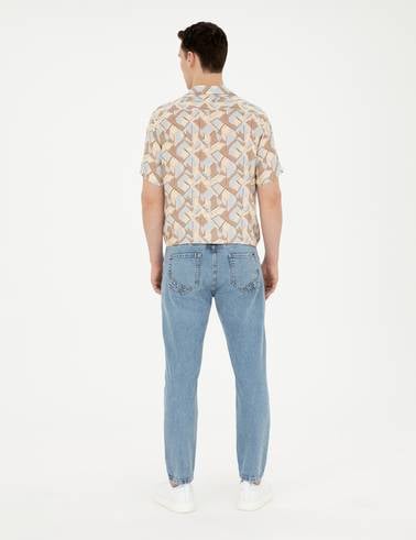 Açık Mavi Tapered Fit Jean Pantolon
