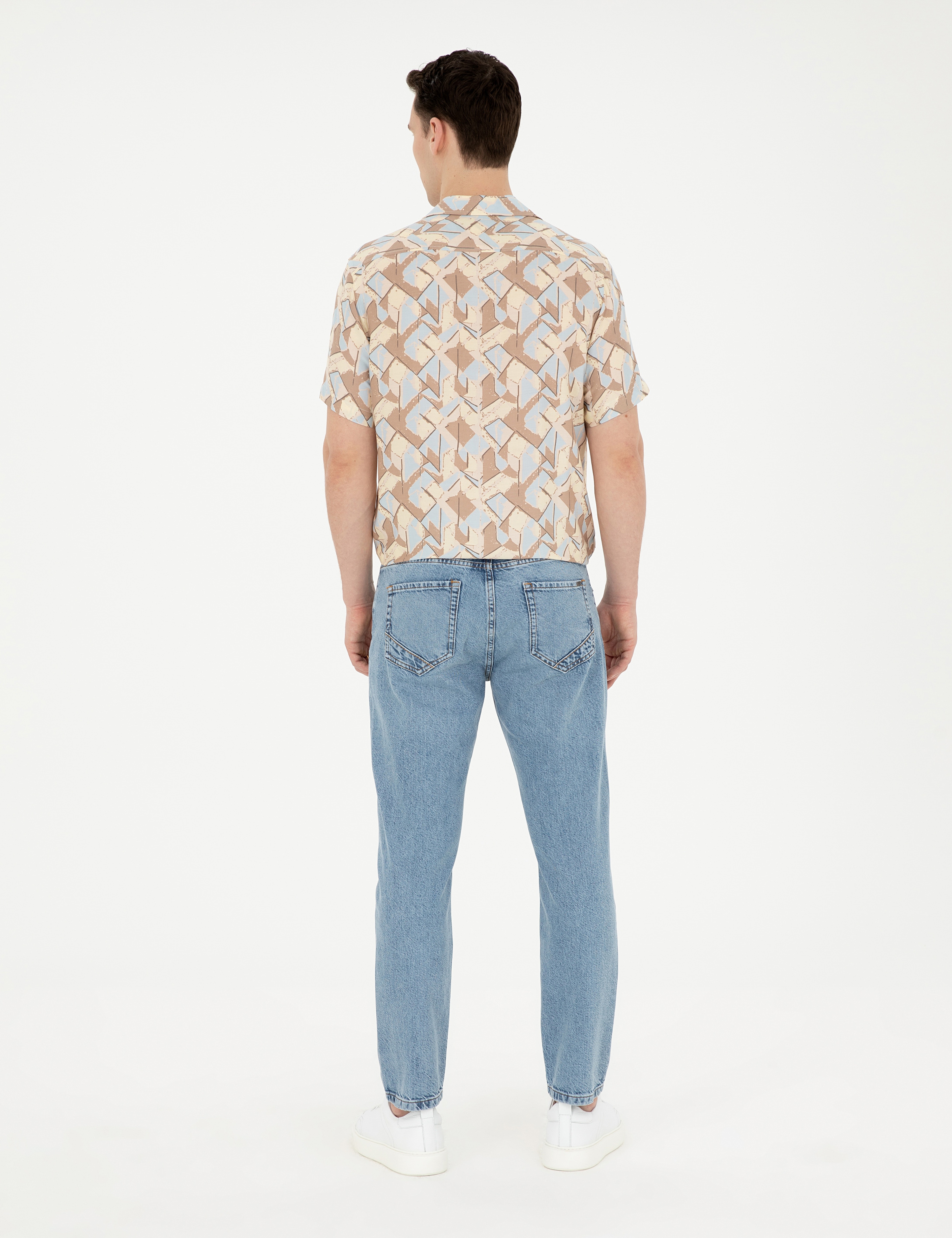 Açık Mavi Tapered Fit Jean Pantolon - Image 4