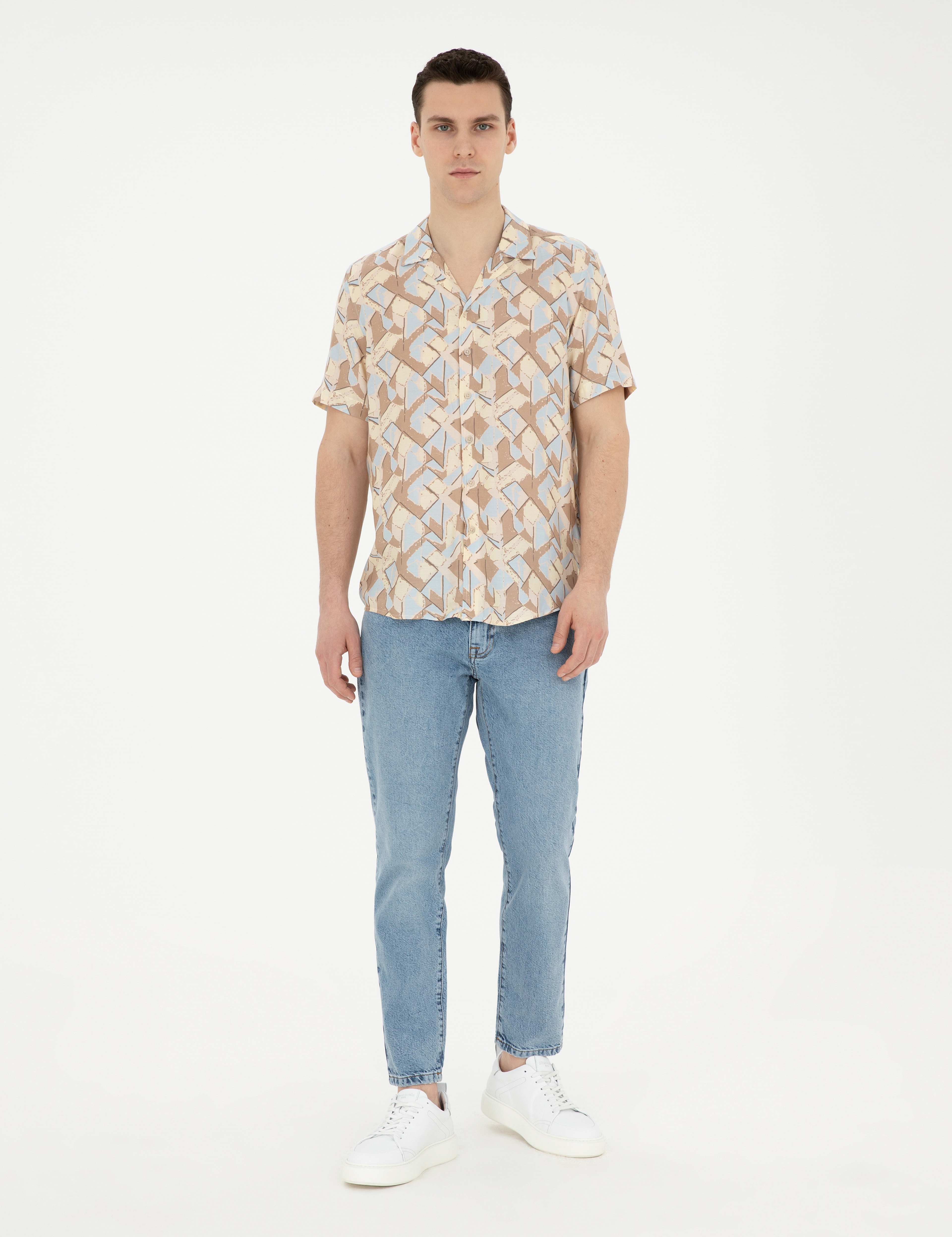 Açık Mavi Tapered Fit Jean Pantolon - Image 1