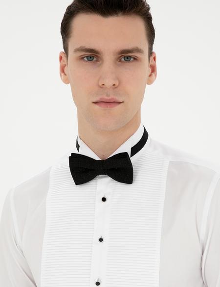 Beyaz Slim Fit Smokin Gömlek - 50286245009