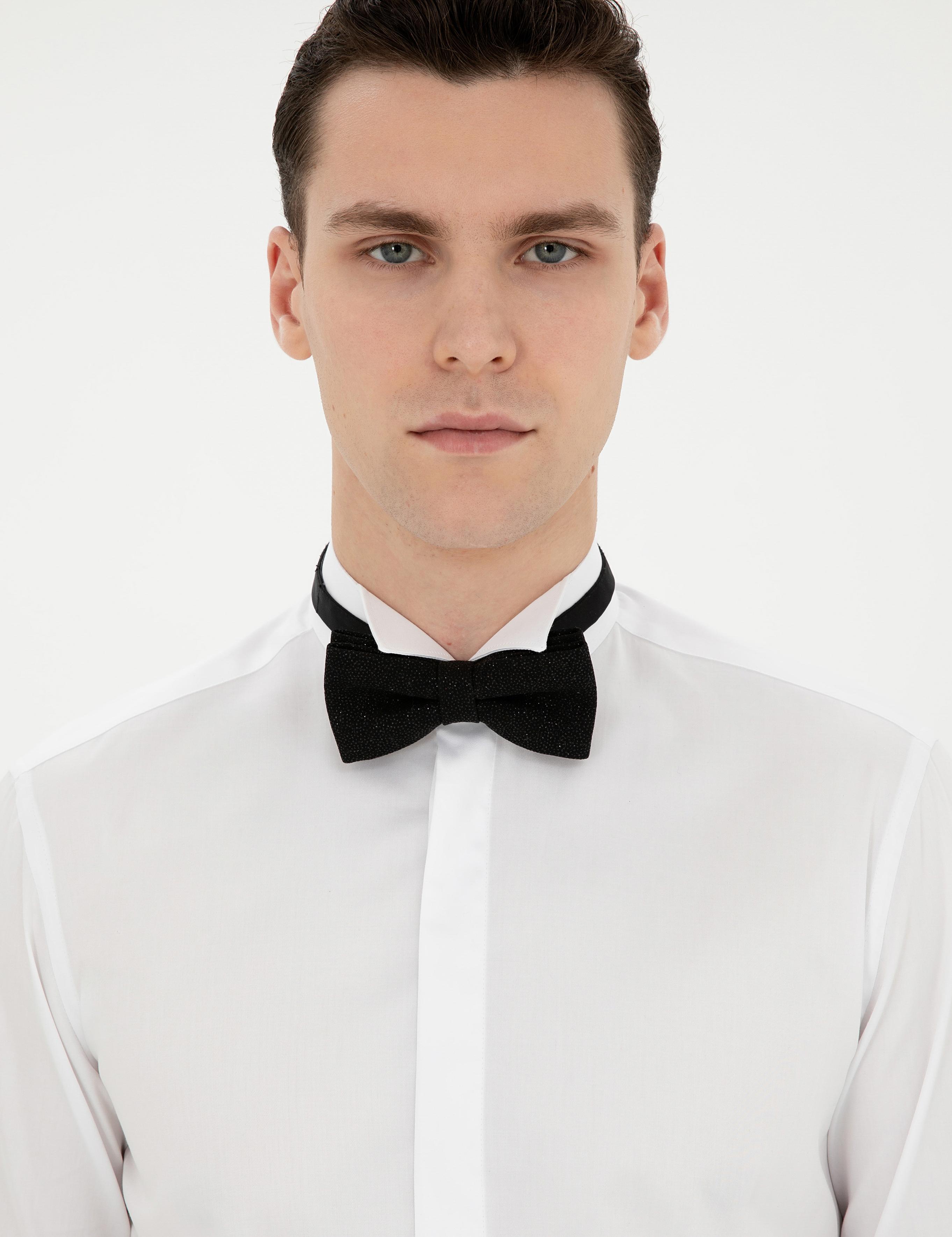 Beyaz Slim Fit Smokin Gömlek