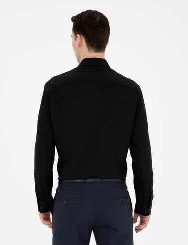 Siyah Regular Fit Uzun Kollu Gömlek