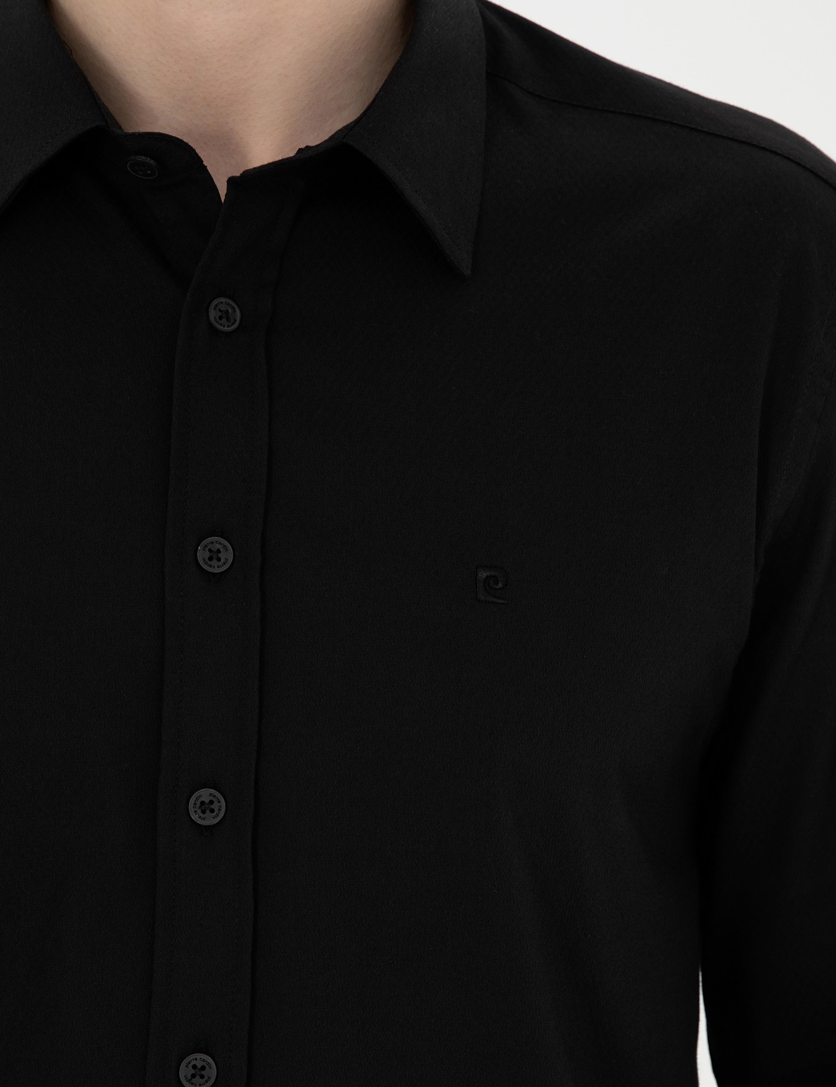 Siyah Regular Fit Uzun Kollu Gömlek