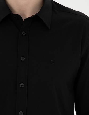 Siyah Regular Fit Uzun Kollu Gömlek
