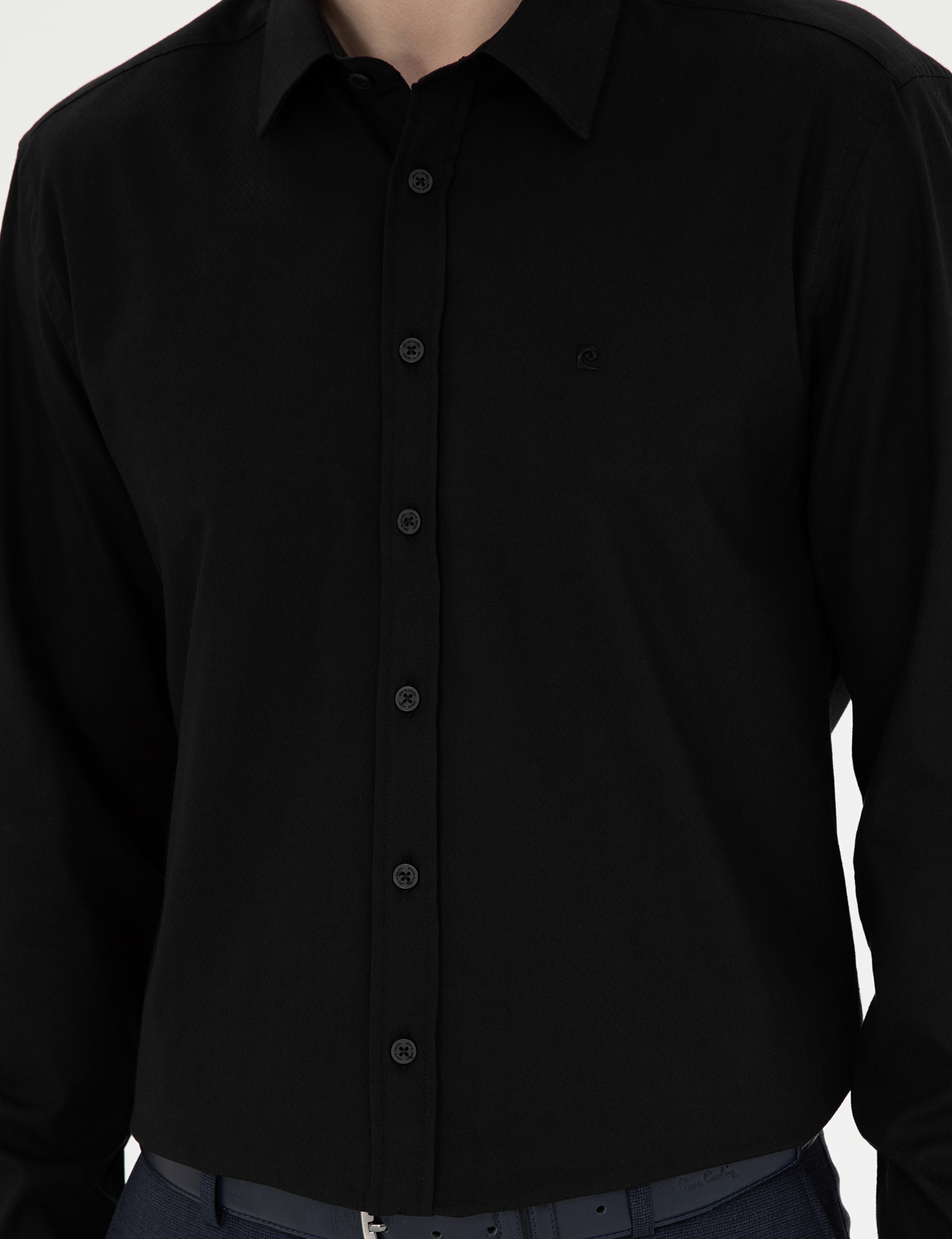 Siyah Regular Fit Uzun Kollu Gömlek