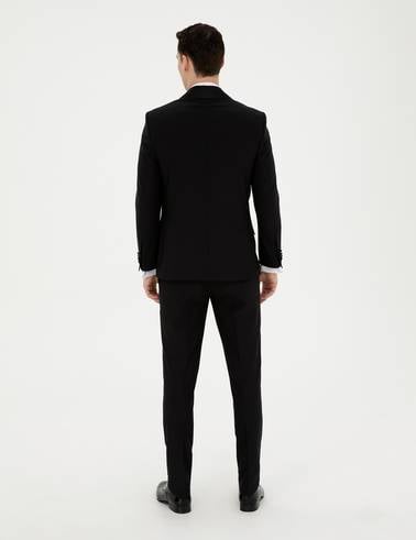 Siyah Ex. Slim Fit Yelekli Smokin