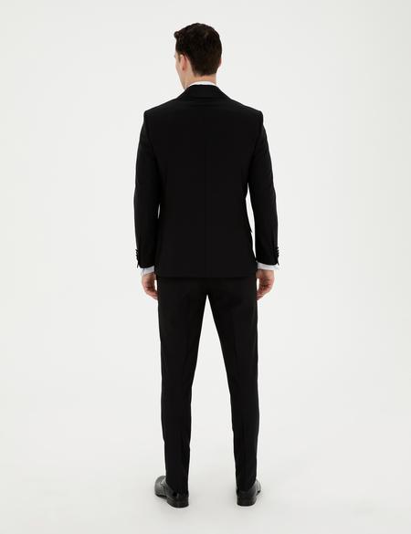 Siyah Ex. Slim Fit Yelekli Smokin - 50288078005