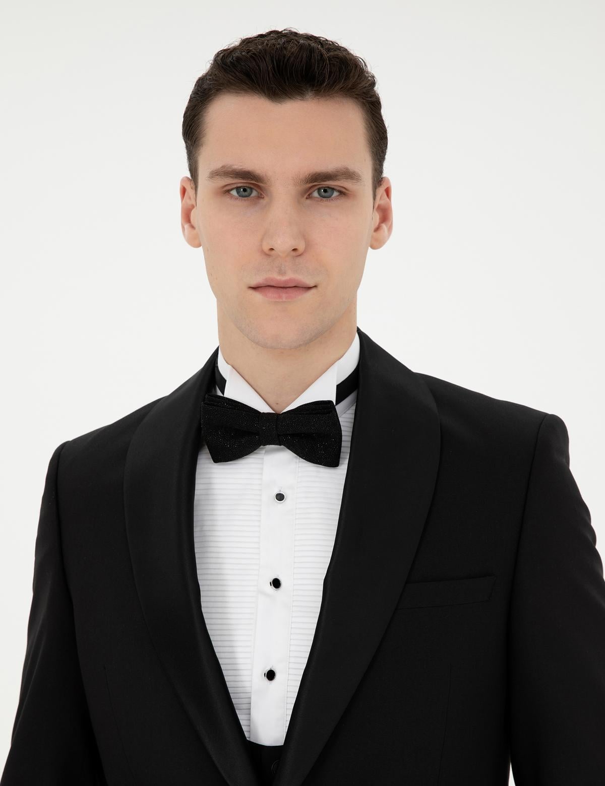 Siyah Ex. Slim Fit Yelekli Smokin - 50288078005