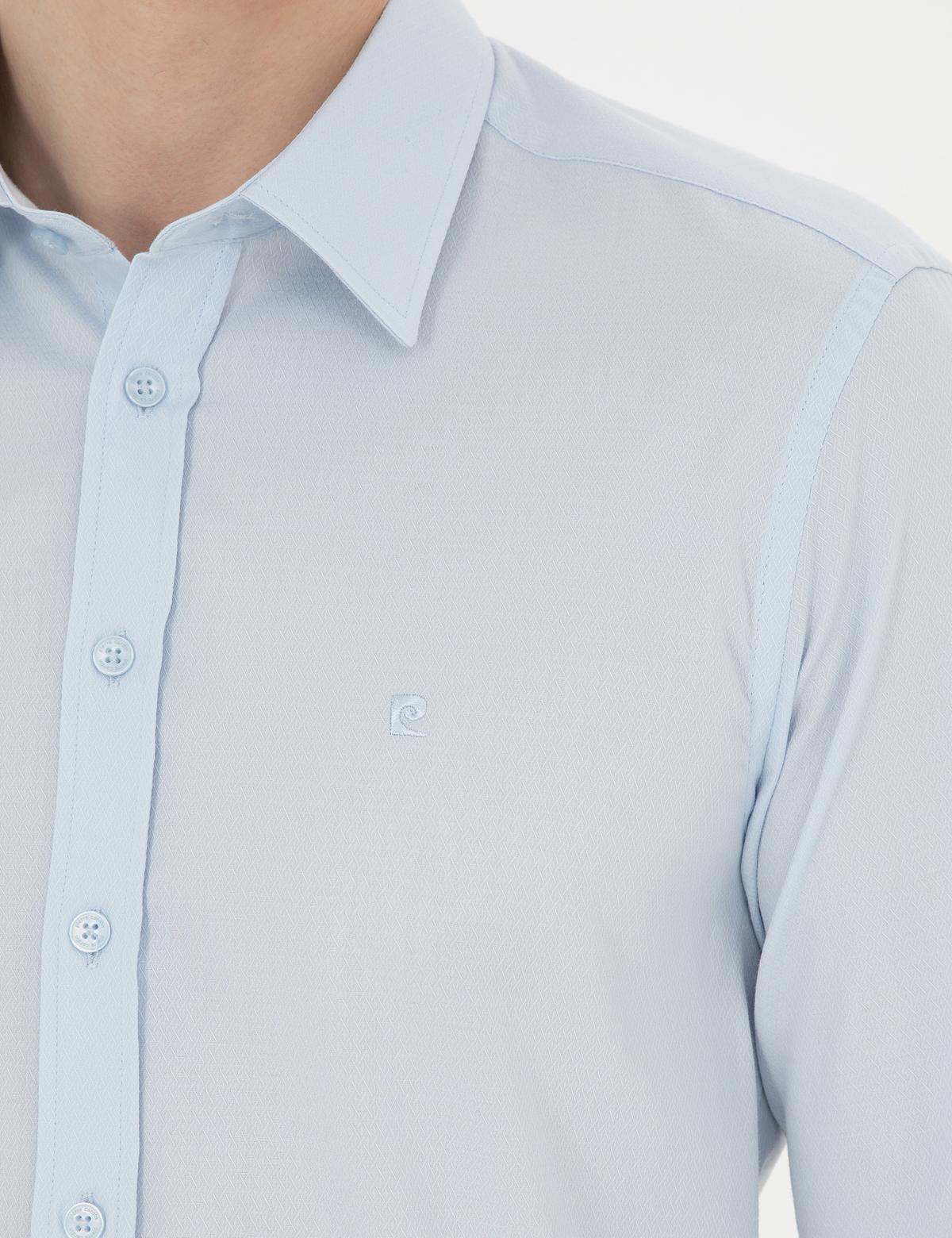 Açık Mavi Slim Fit Uzun Kollu Gömlek - 50282982013