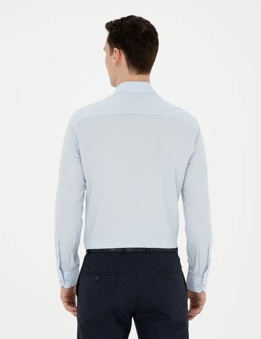 Açık Mavi Slim Fit Uzun Kollu Gömlek