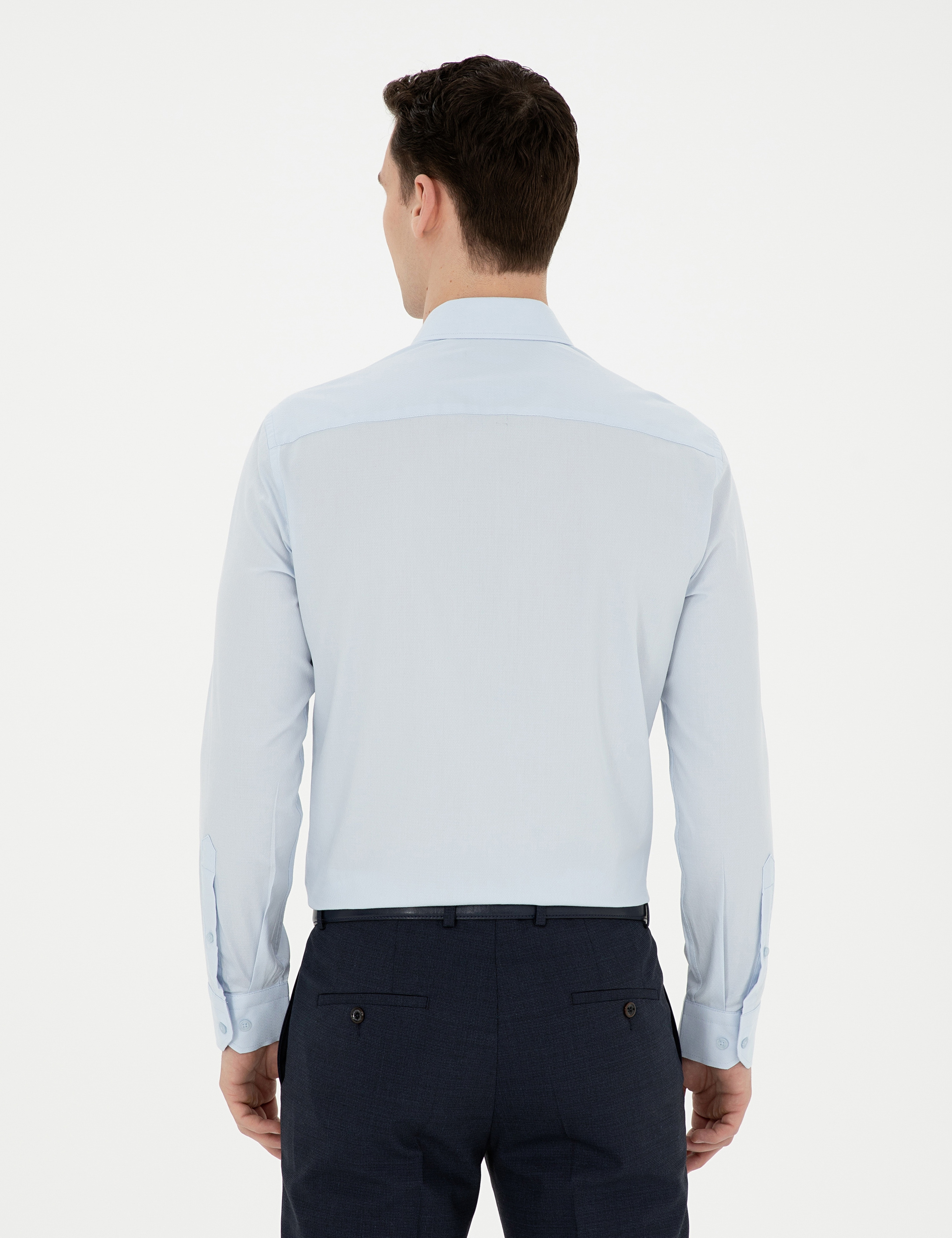 Açık Mavi Slim Fit Uzun Kollu Gömlek