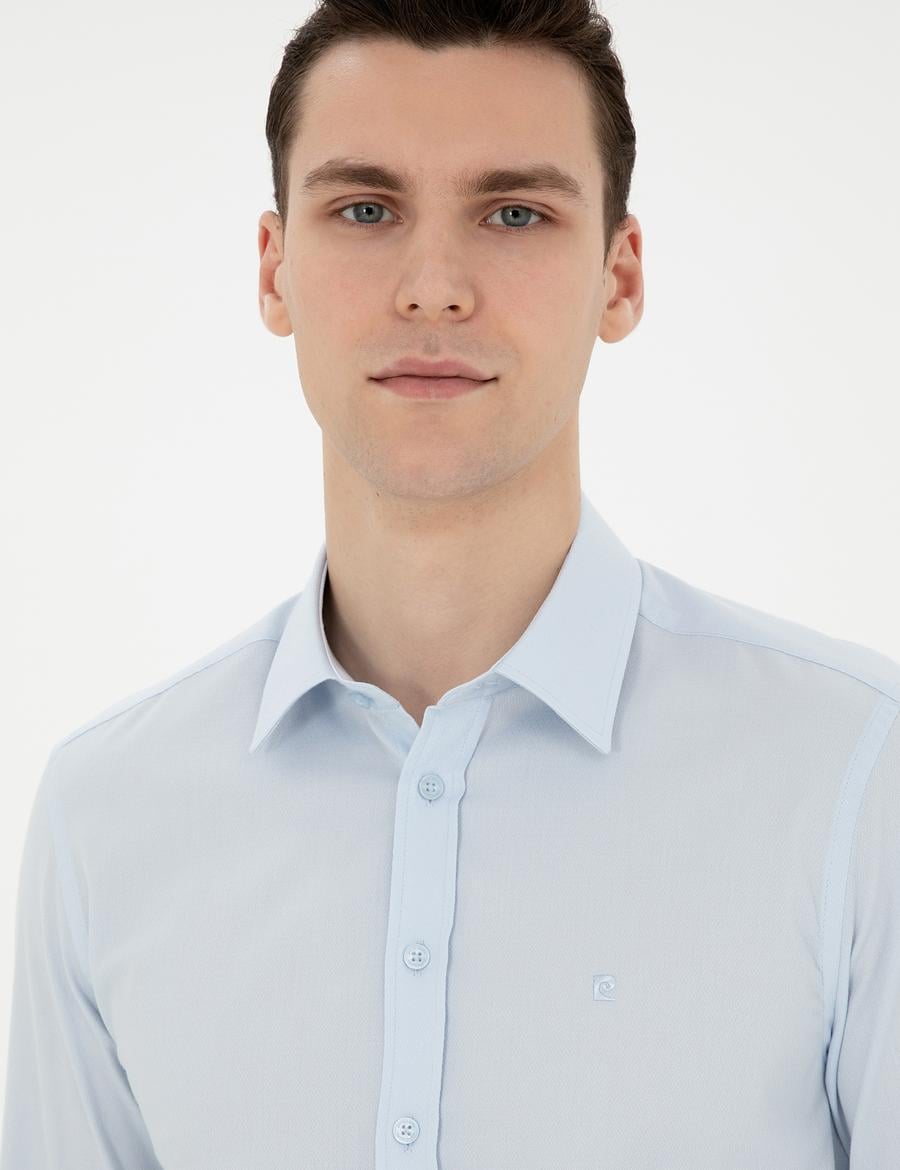 Açık Mavi Slim Fit Uzun Kollu Gömlek