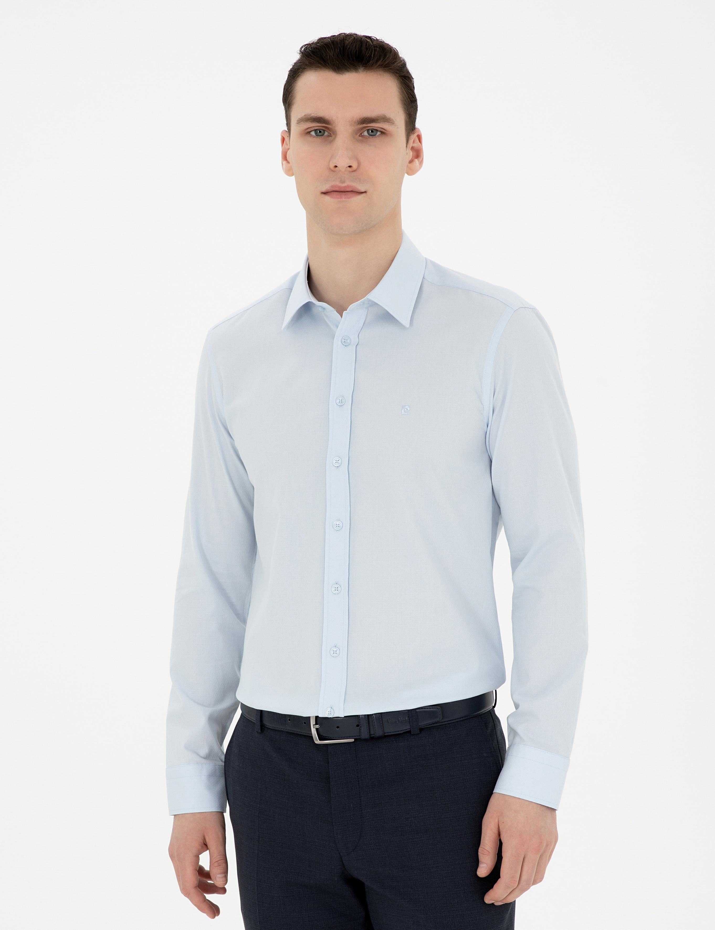 Açık Mavi Slim Fit Uzun Kollu Gömlek