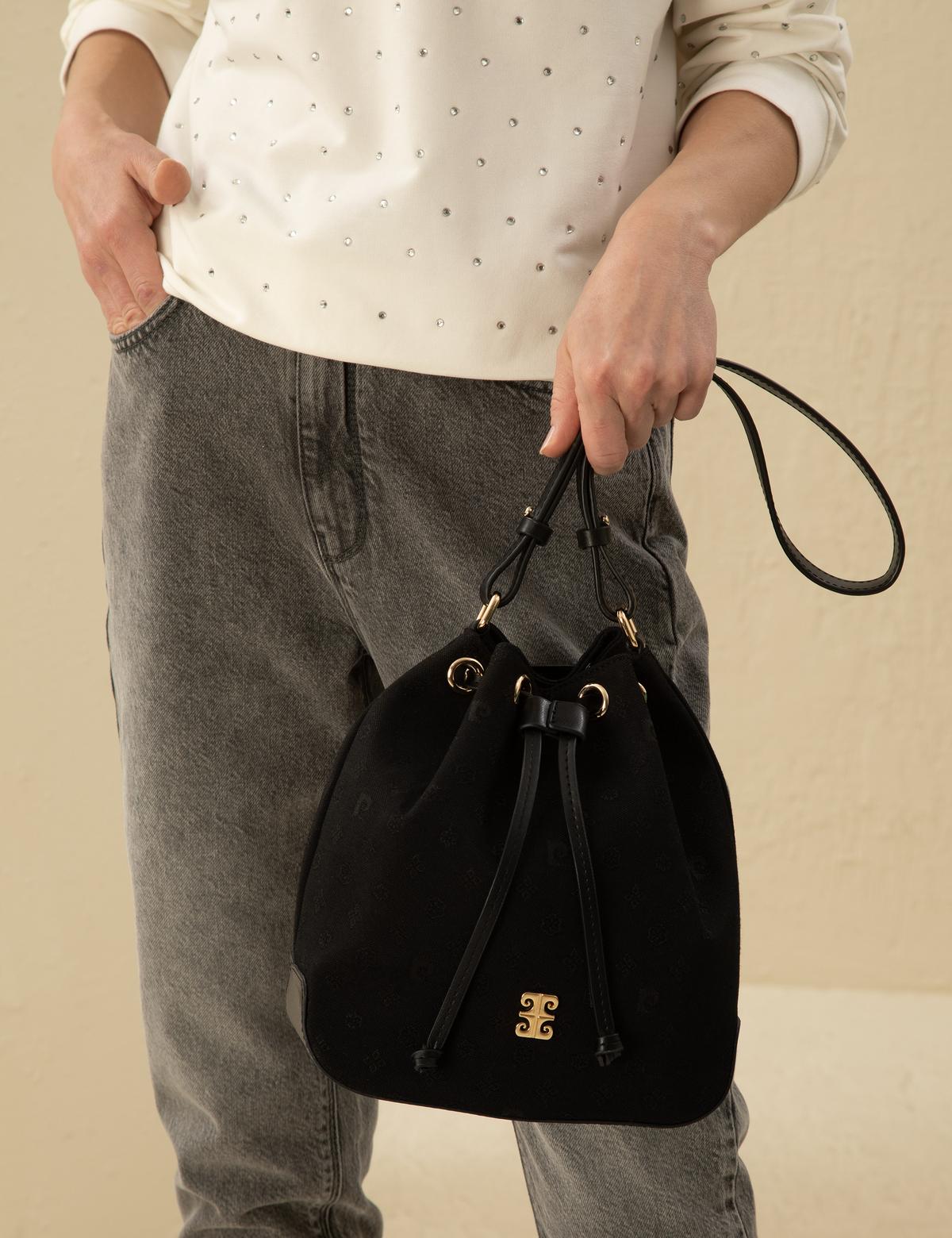 Siyah Büzgülü Çanta - 50297602001