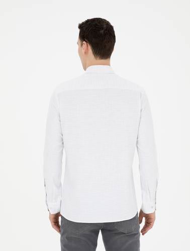 Bej Slim Fit Uzun Kollu Gömlek