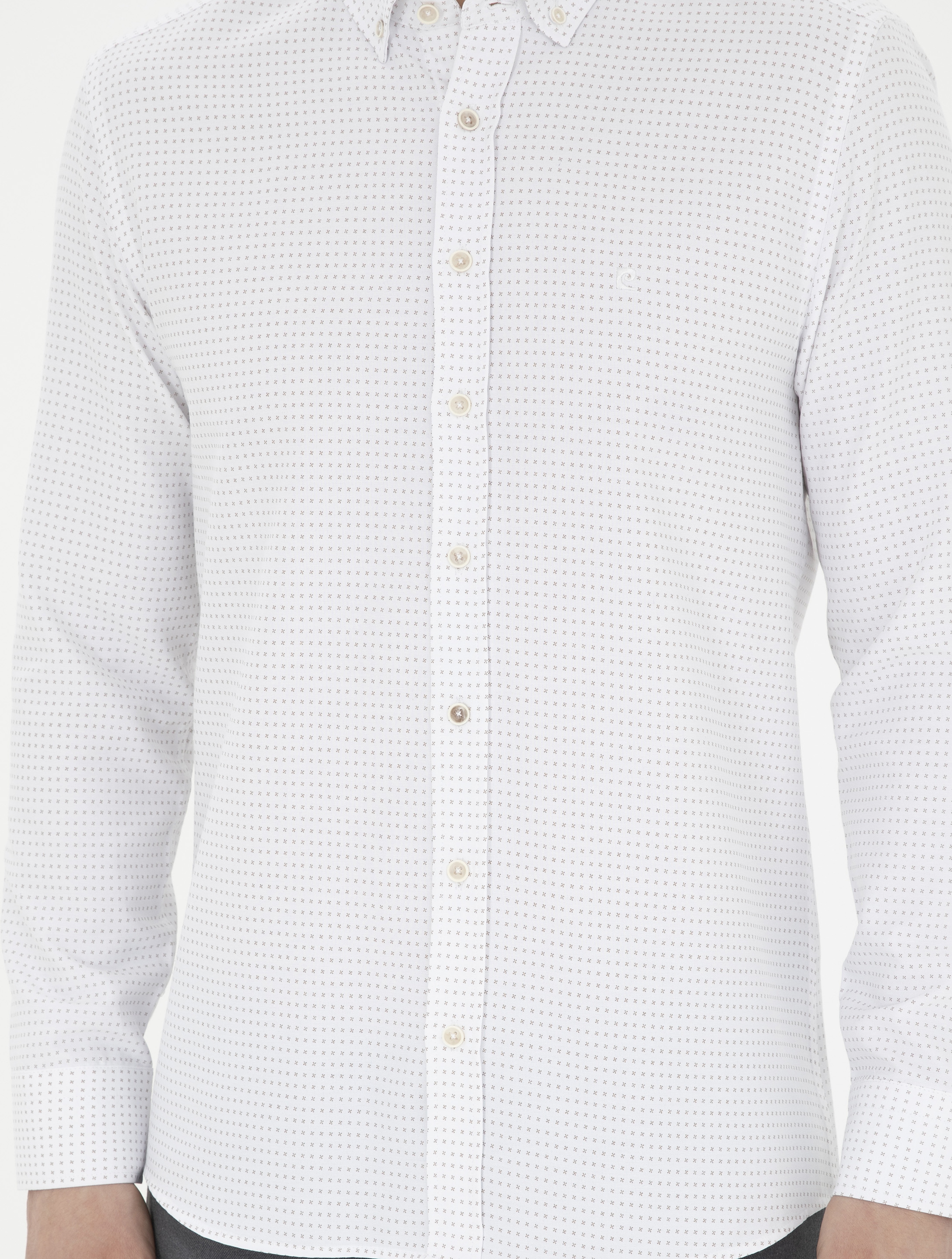 Bej Slim Fit Uzun Kollu Gömlek - Image 6