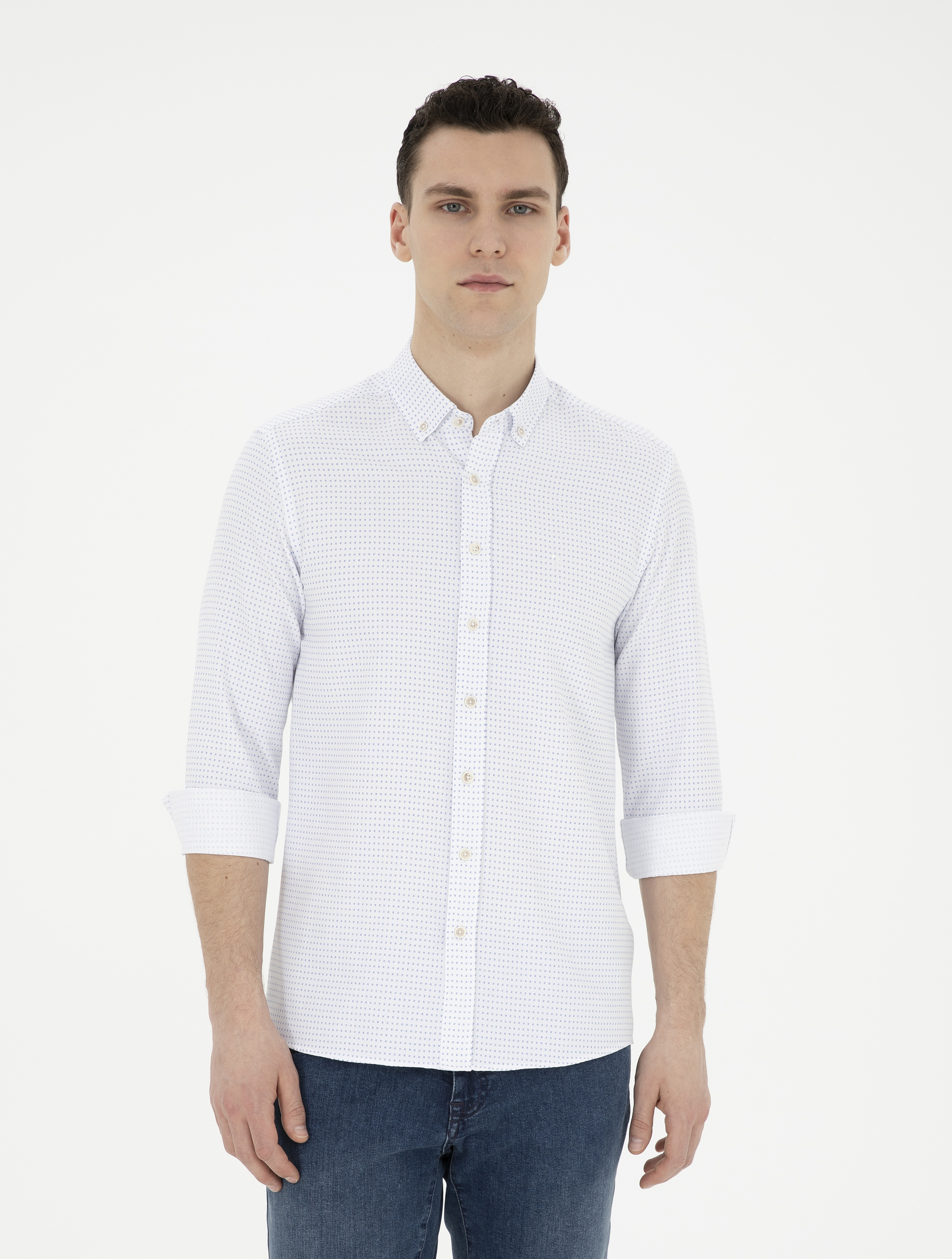 Saks Slim Fit Uzun Kollu Gömlek - Image 1