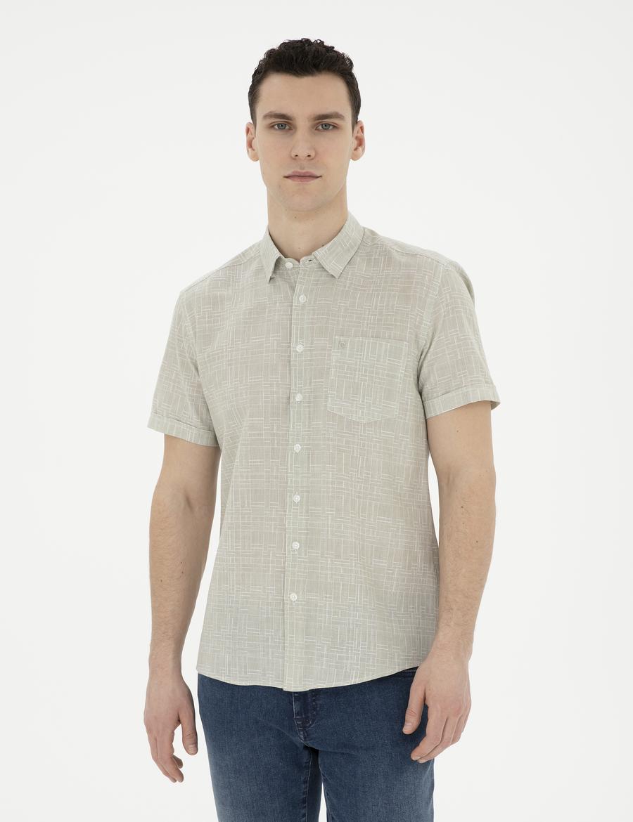Haki Regular Fit Kısa Kollu Gömlek