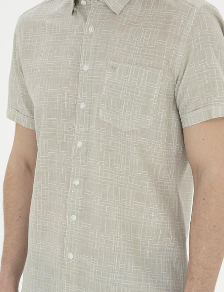 Haki Regular Fit Kısa Kollu Gömlek - 50289390008