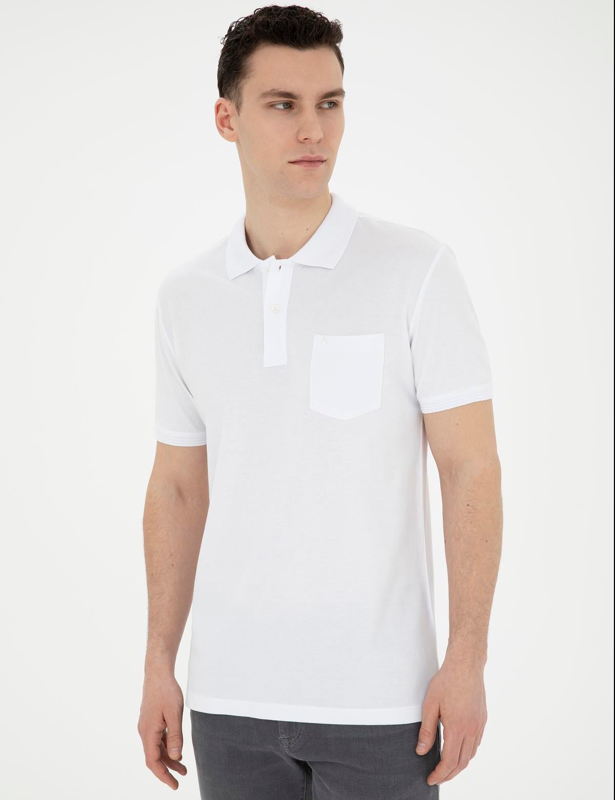 Beyaz Regular Fit Basic Tişört - 50280753009