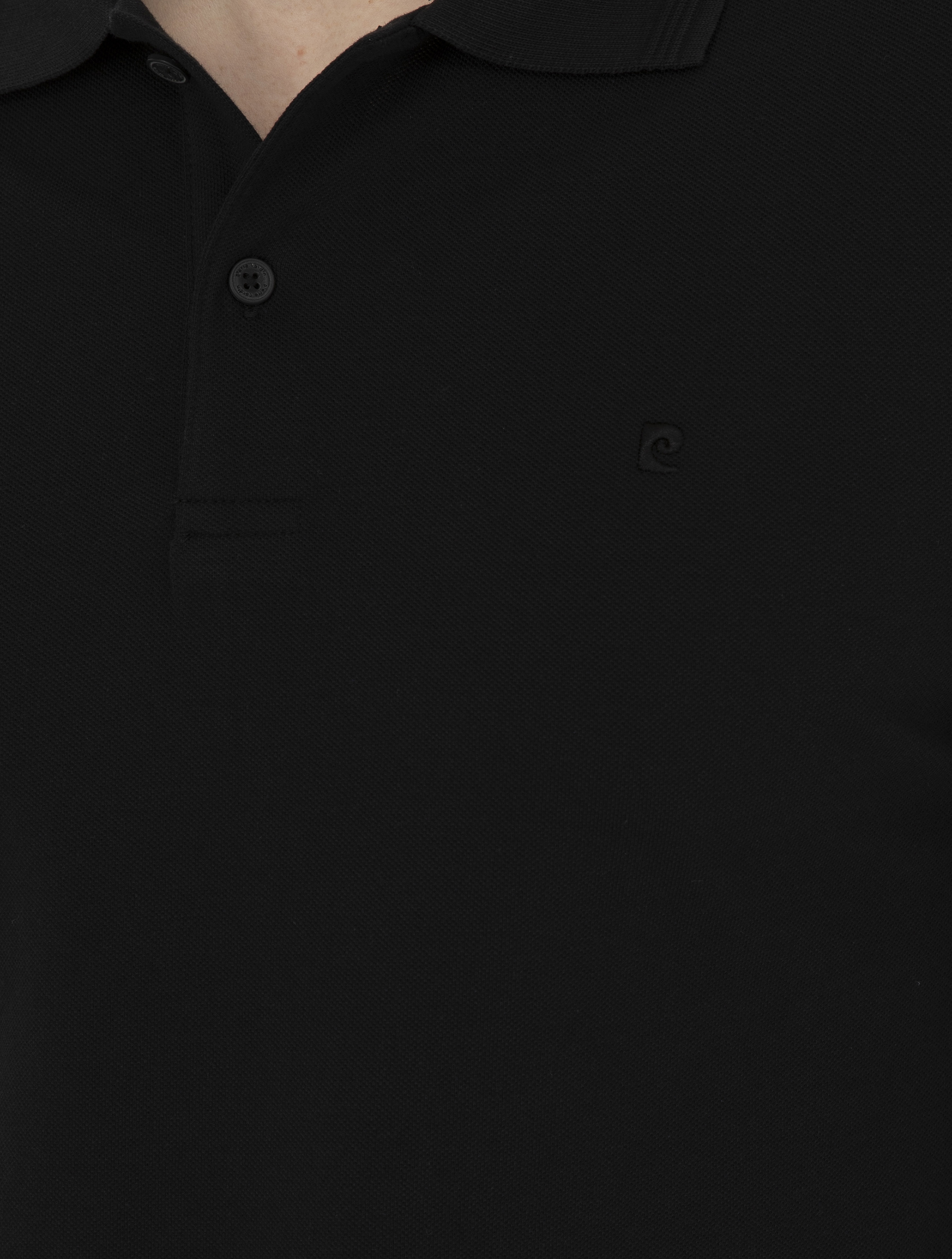 Siyah Slim Fit %100 Pamuk Polo Yaka Basic Tişört - Image 7