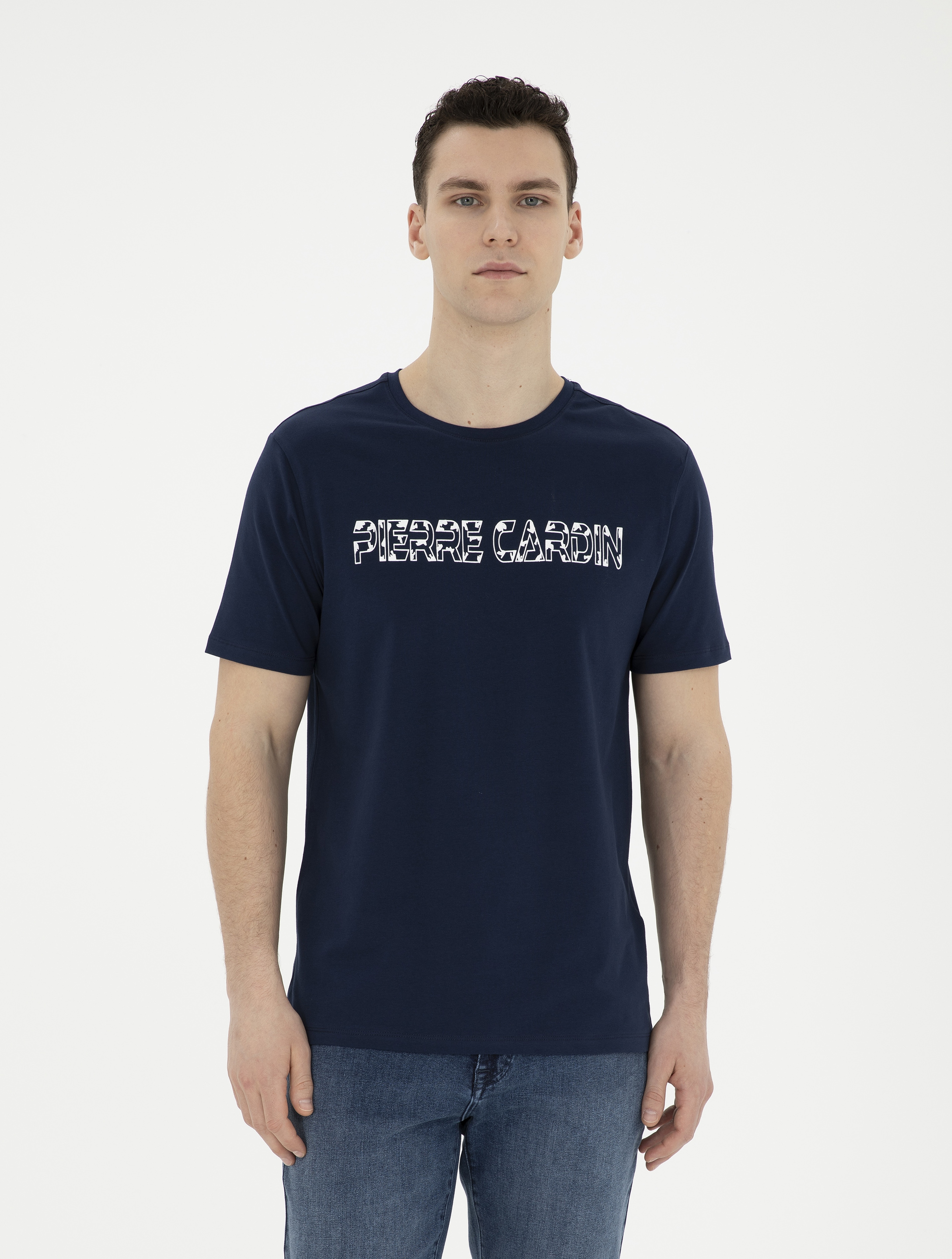 Lacivert Regular Fit Bisiklet Yaka Tişört - Image 1