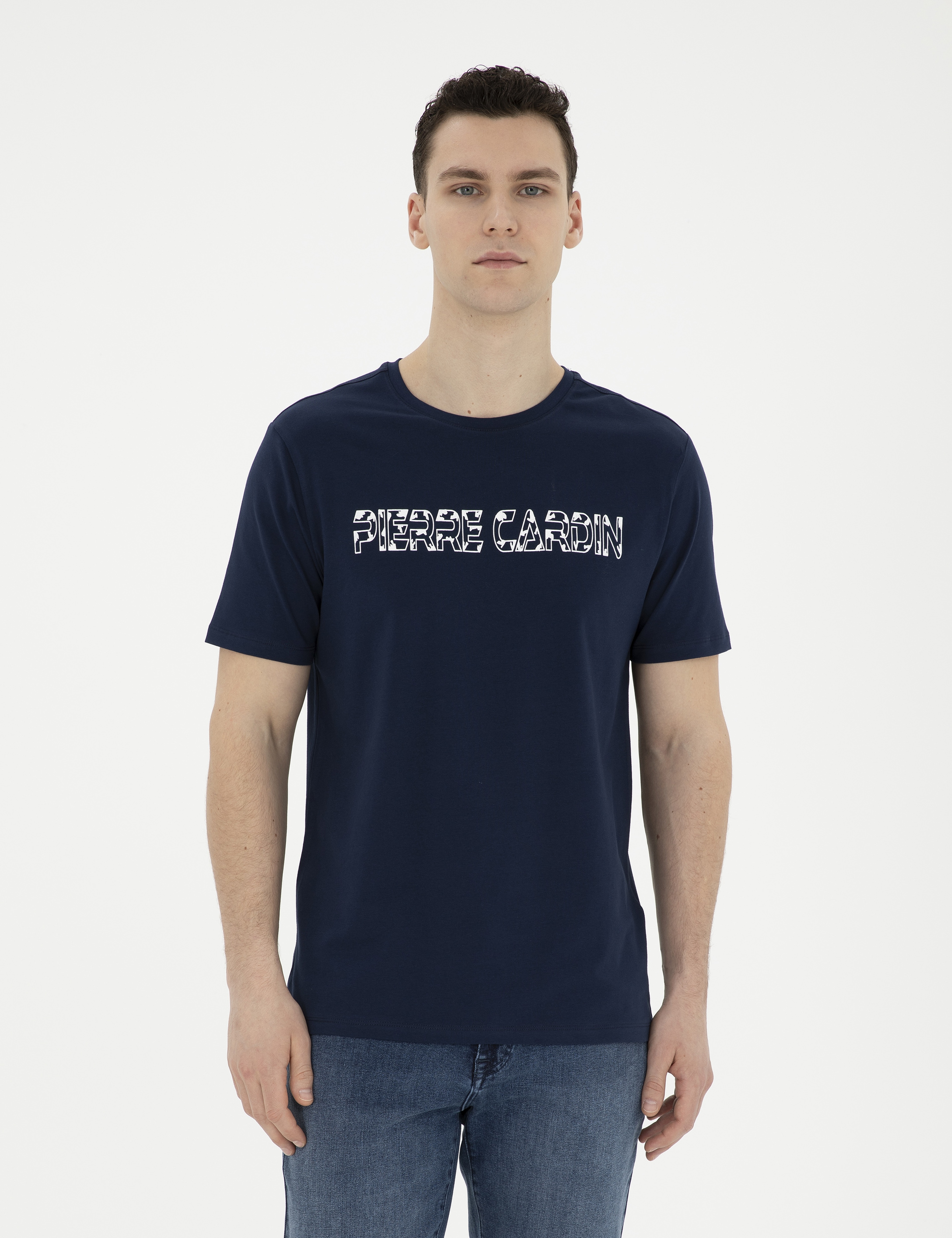Lacivert Regular Fit Bisiklet Yaka Tişört