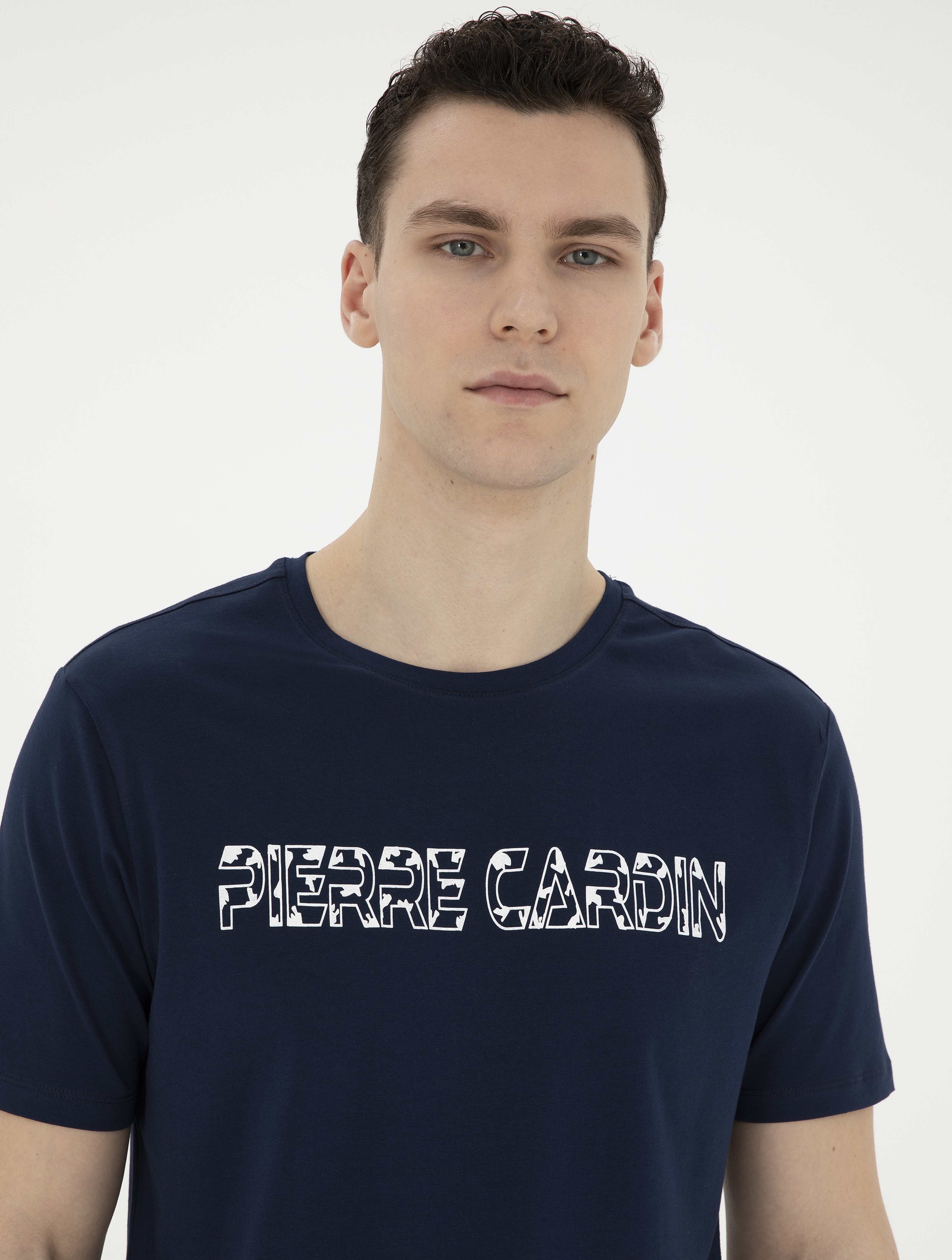 Lacivert Regular Fit Bisiklet Yaka Tişört - Image 2