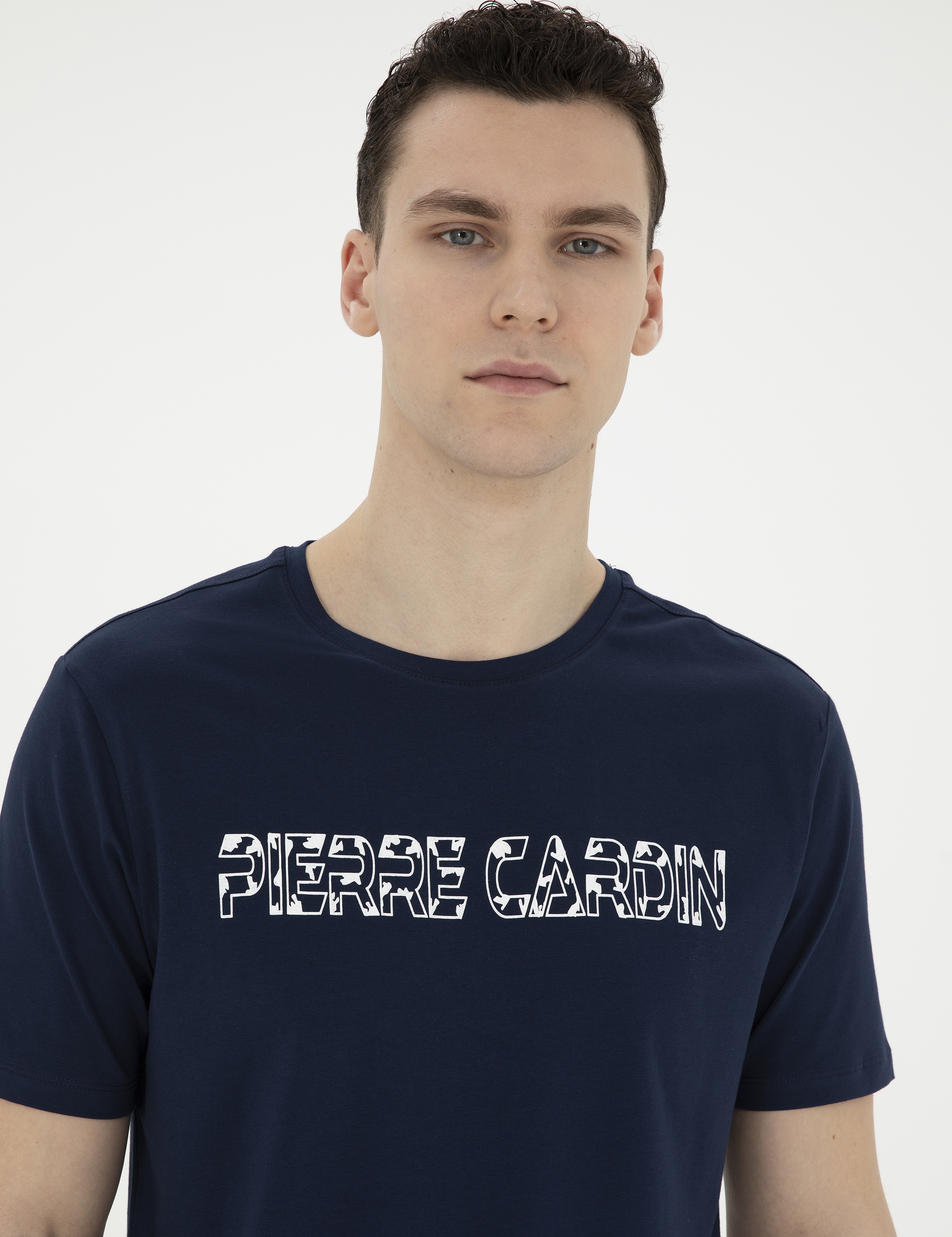 Lacivert Regular Fit Bisiklet Yaka Tişört