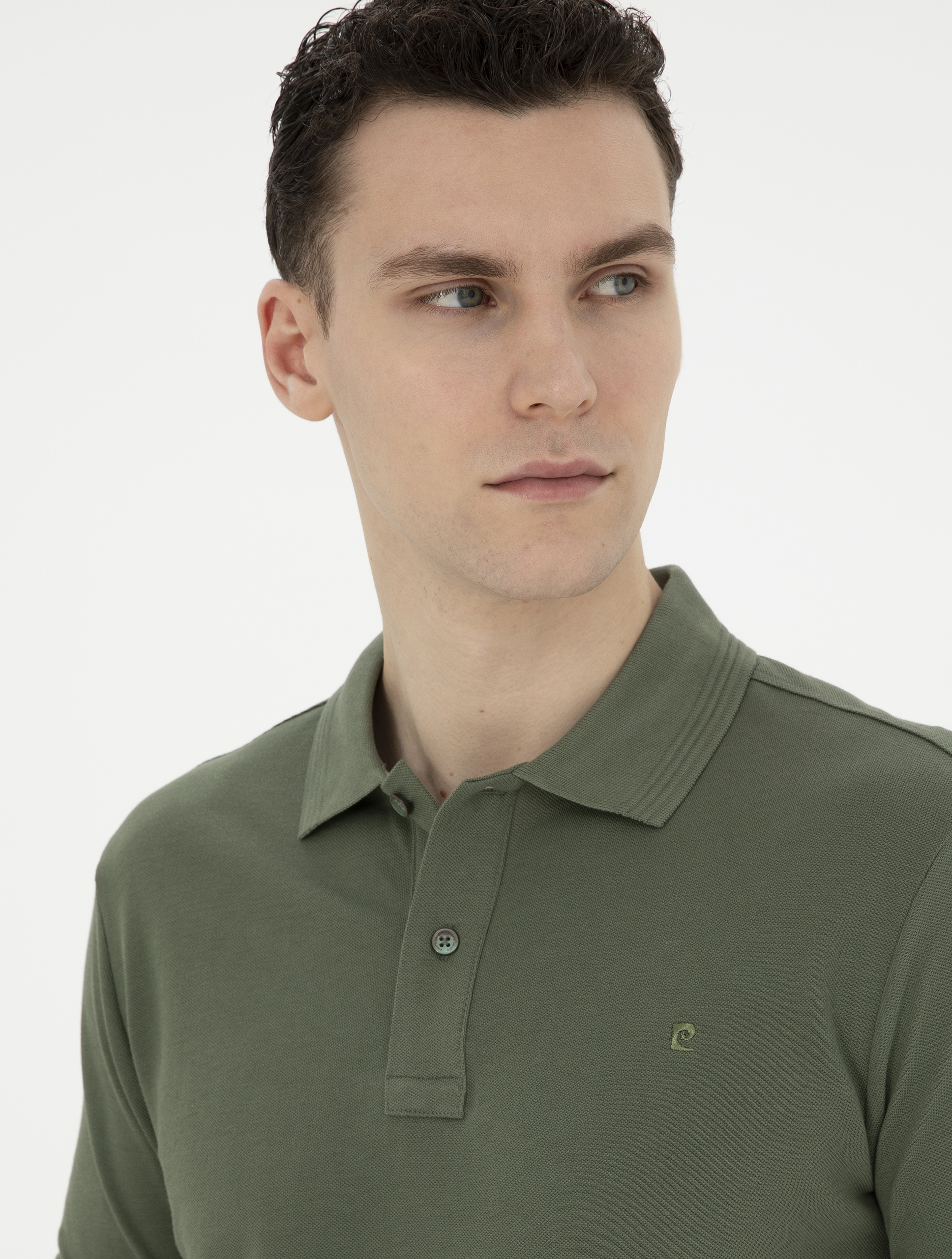 Haki Slim Fit Basic Tişört - Image 2