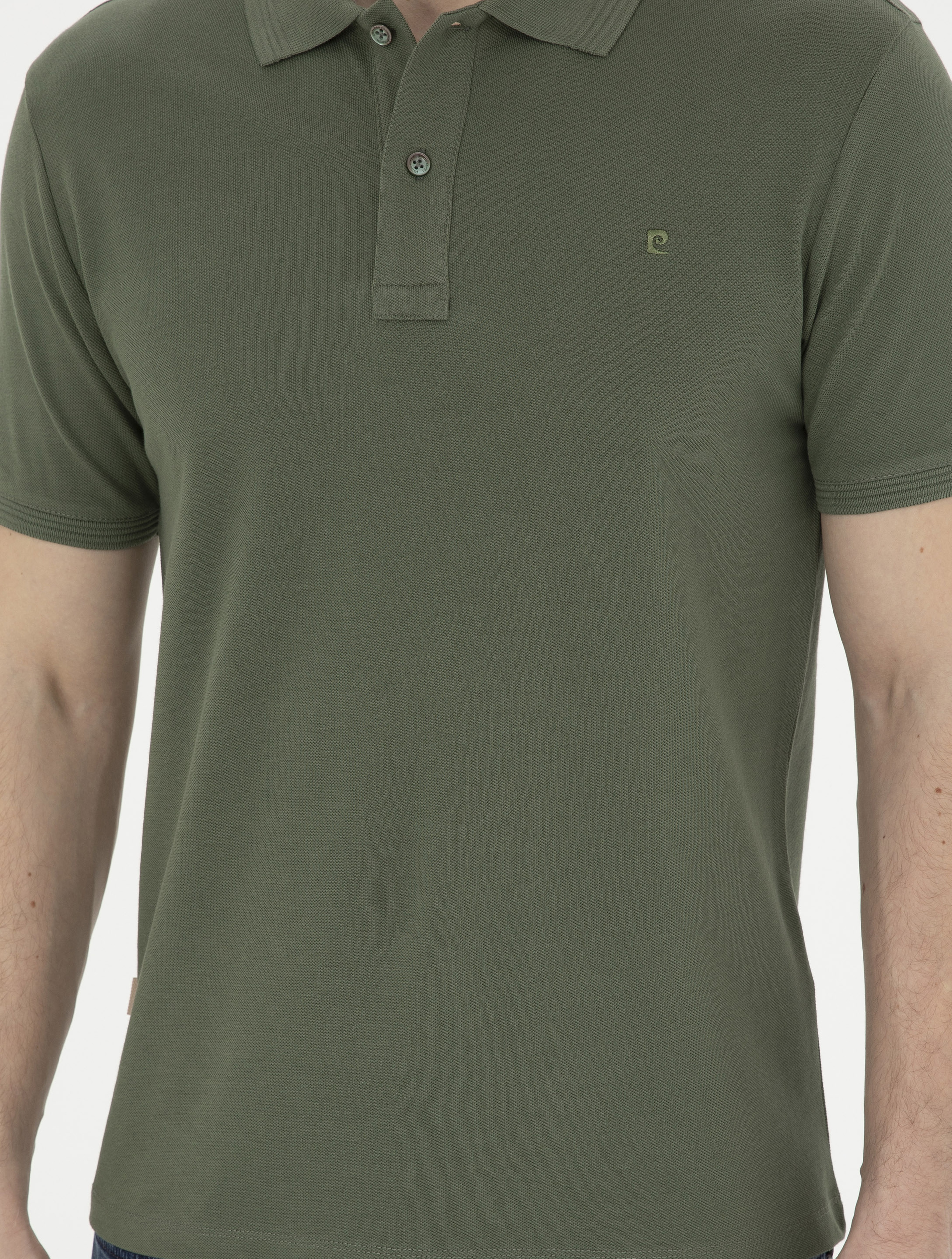 Haki Slim Fit Basic Tişört - Image 6