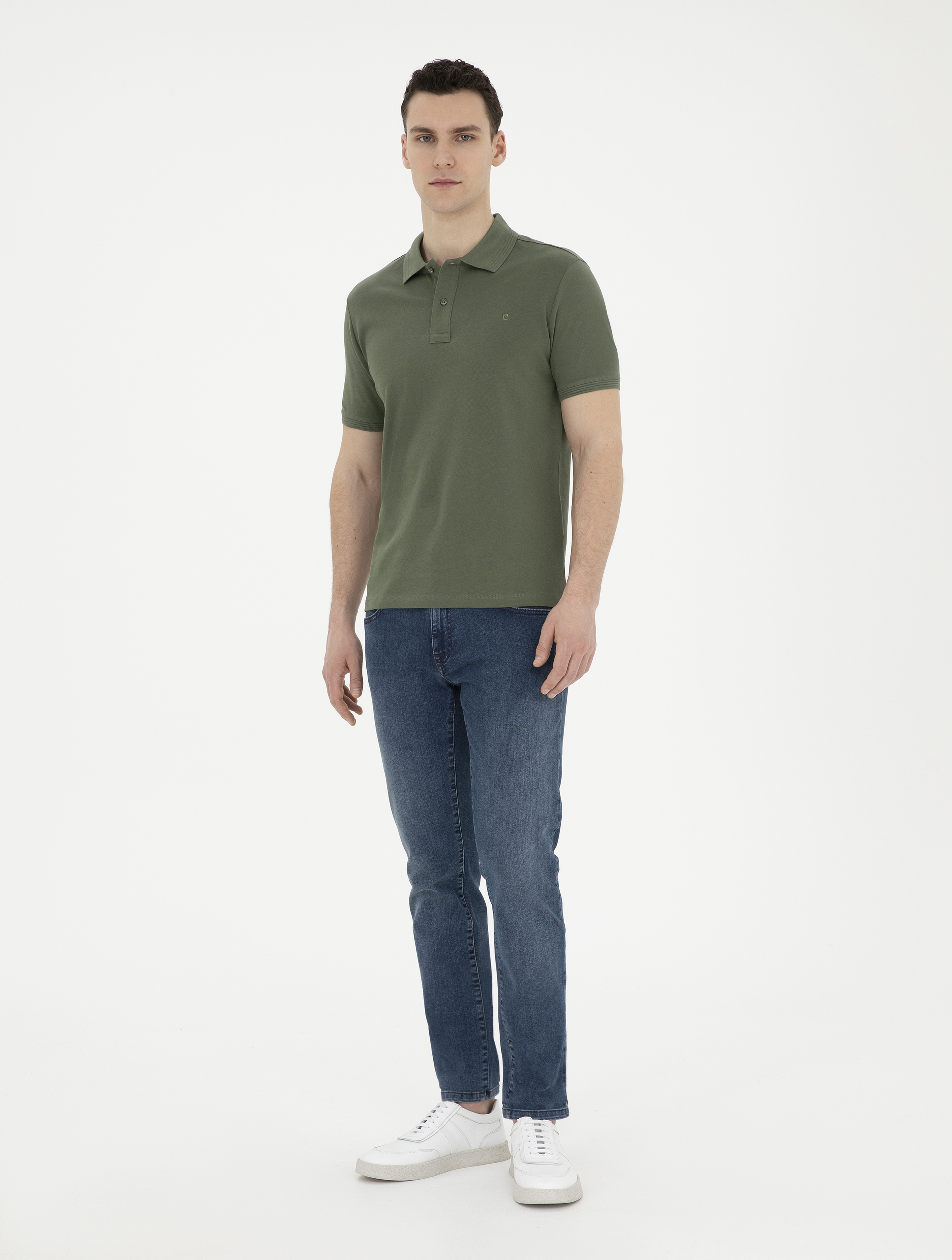 Haki Slim Fit Basic Tişört - Image 4