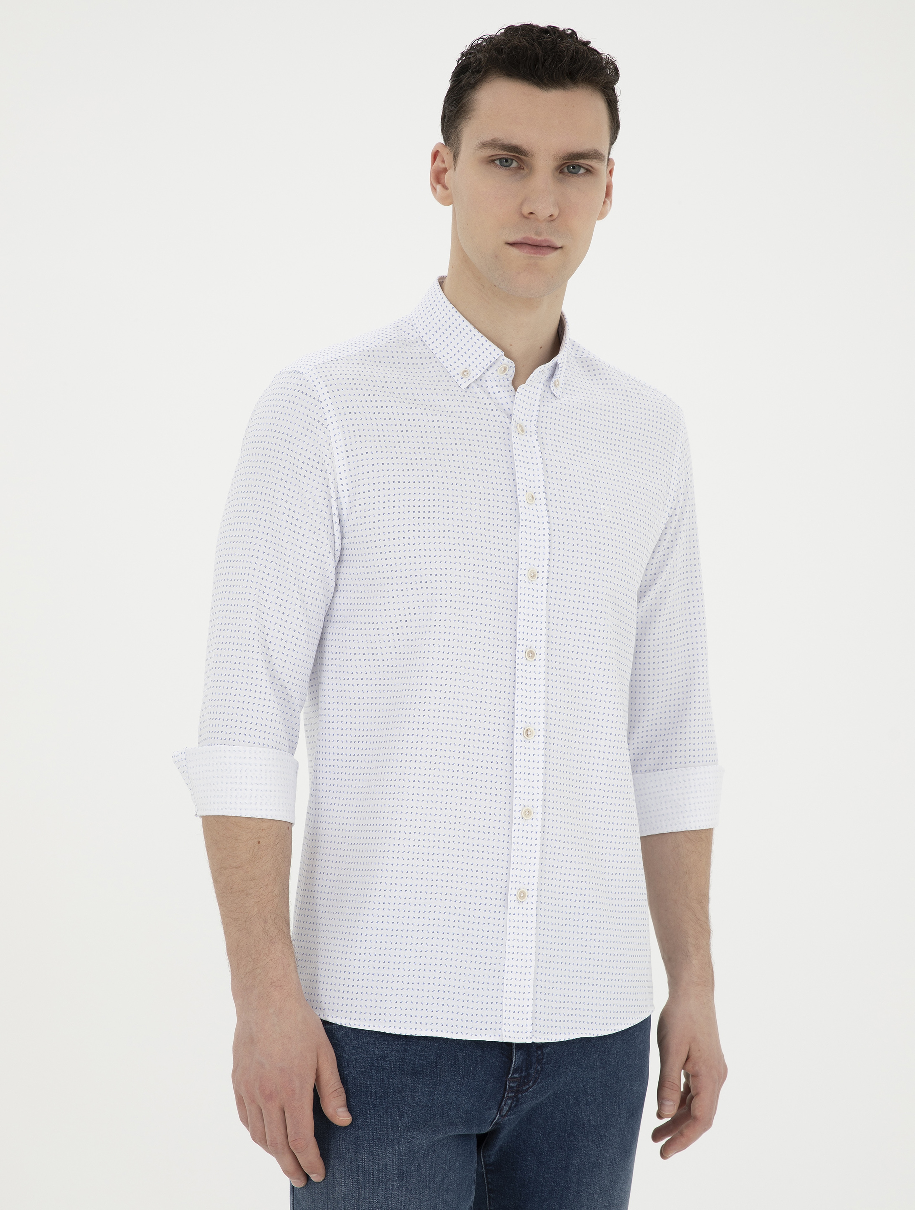 Saks Slim Fit Uzun Kollu Gömlek - Image 3